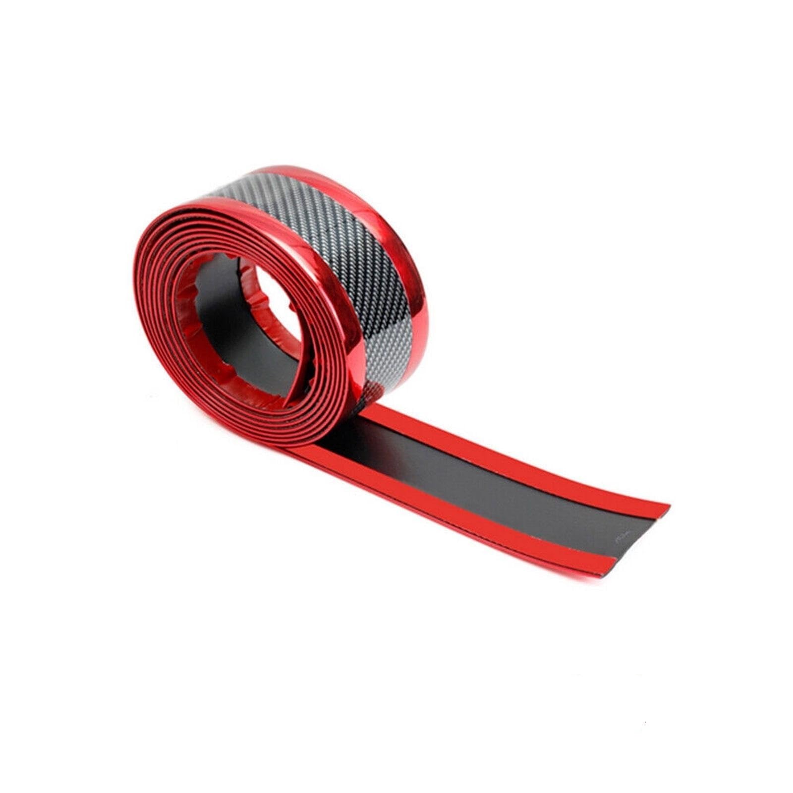 Tira Protectora de Parachoques Pegatinas para Coche, Protector de umbral Puerta antiarañazos, Tira Goma Fibra Carbono, película Protectora para Parachoques(B)