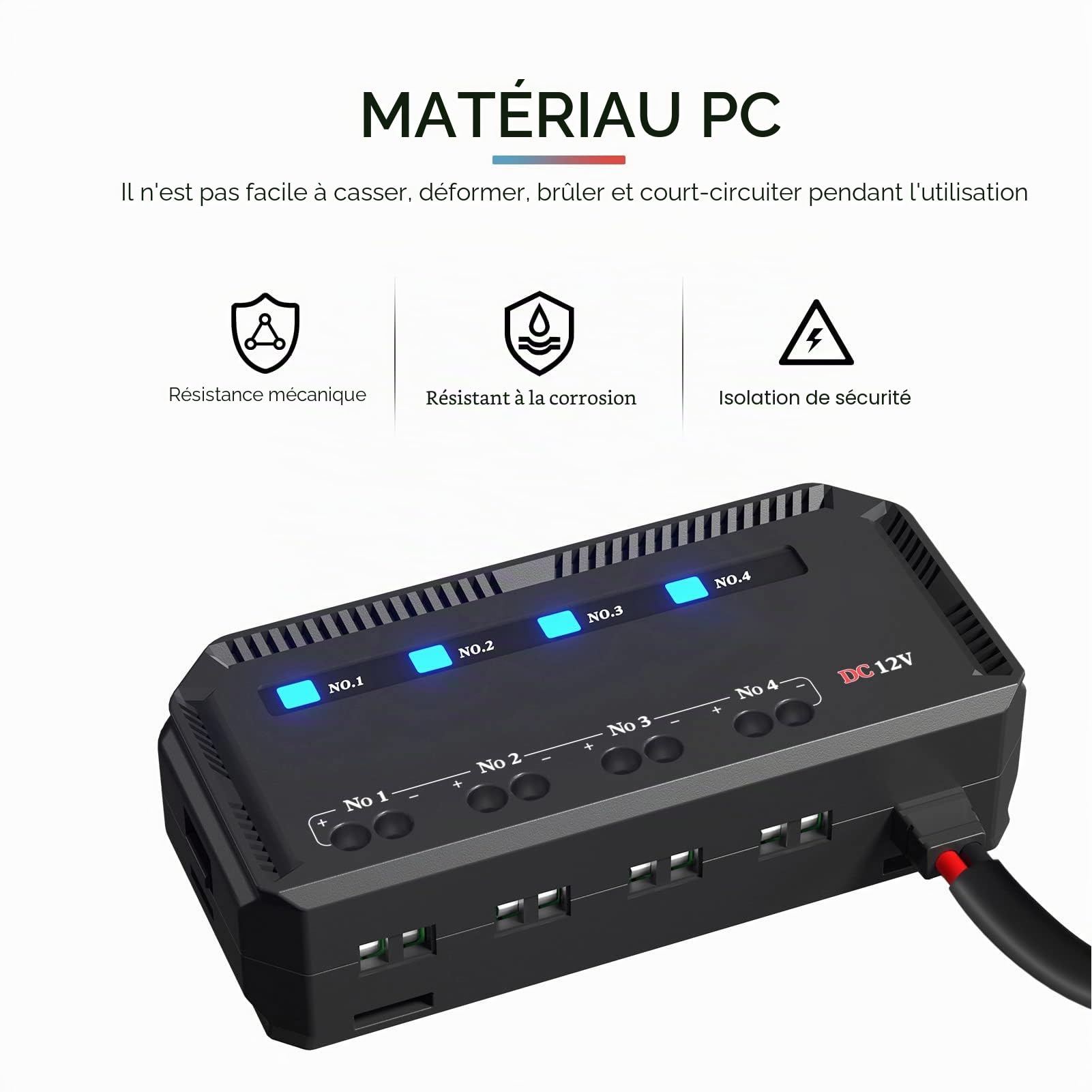 banapoy Boîte à Fusibles Et à Relais Universelle 12V 20A 4 Voies à Câblage Rapide avec Indicateur LED pour Moto, Voiture, Camion, Boîte à Fusibles de Remplacement pour L'automobile,