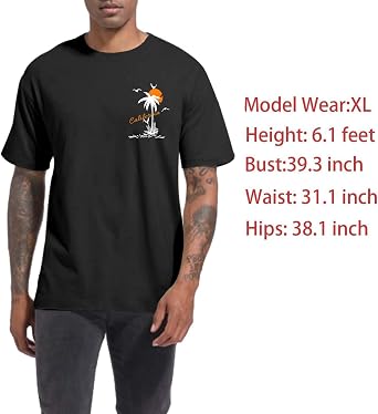 Tuislay Mens Graphic t-Shirts Casual Oversized Letter Print Beach Shirts Baggy Cotton Short Sleeve Tshirt Summer tee Top