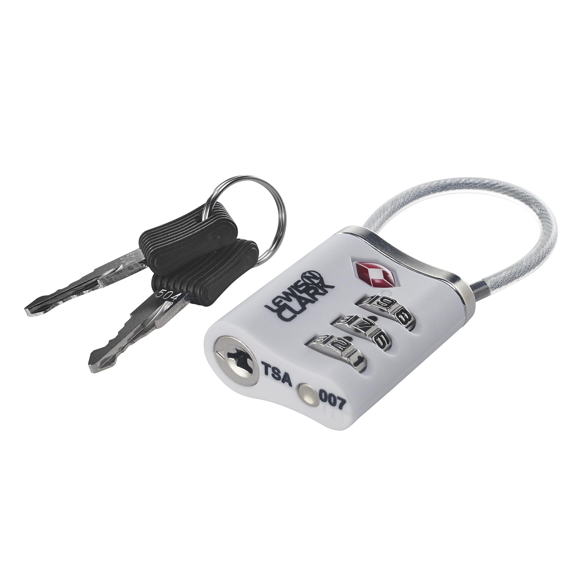 Lewis N Clarks Travel Sentry Cable Lock mit Keys Gepäckschloss, Silber