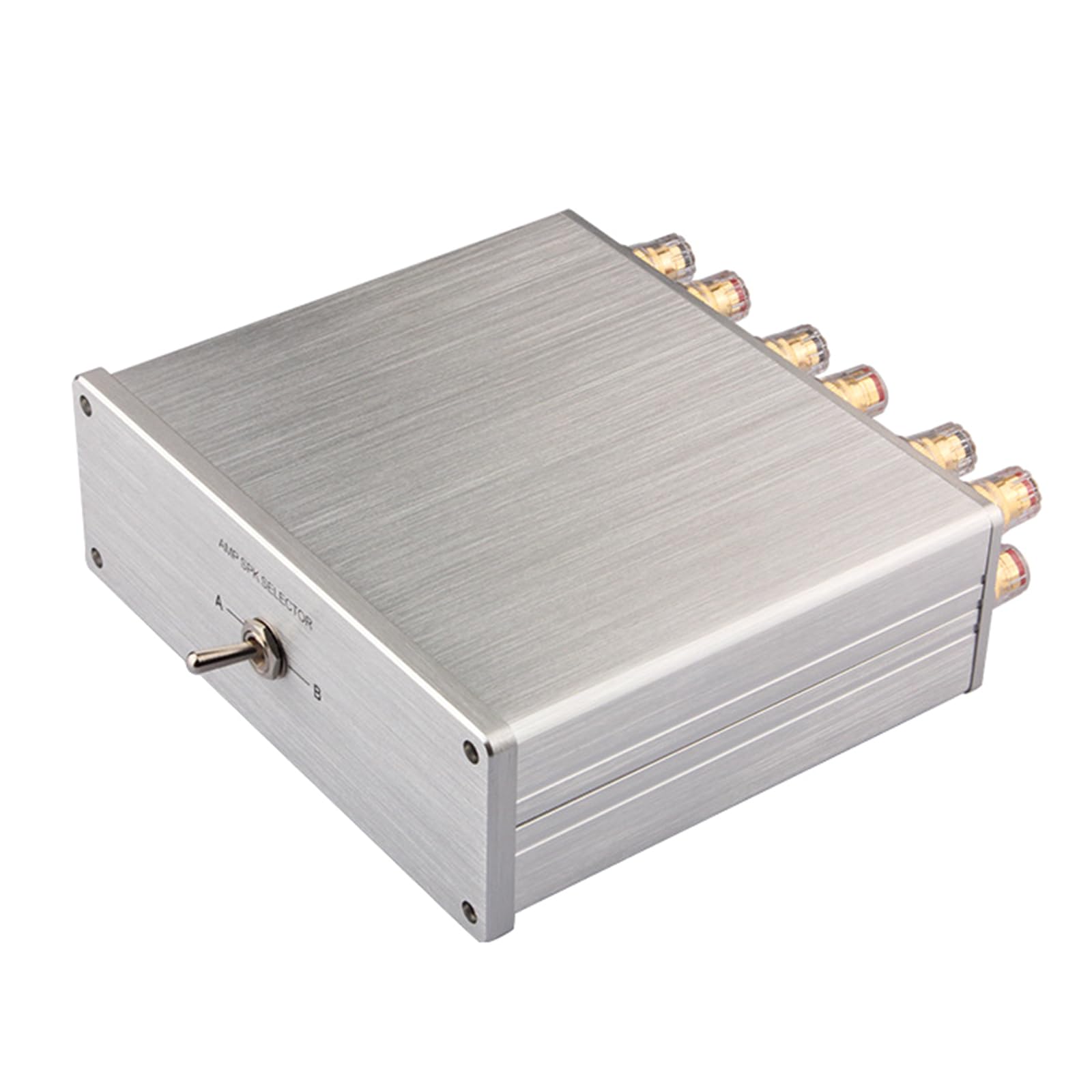 Caja de selectores de sonido 2 en 1 con terminales chapados en oro y construcción de metal para selección de fuentes, conmutador de grado de estudio
