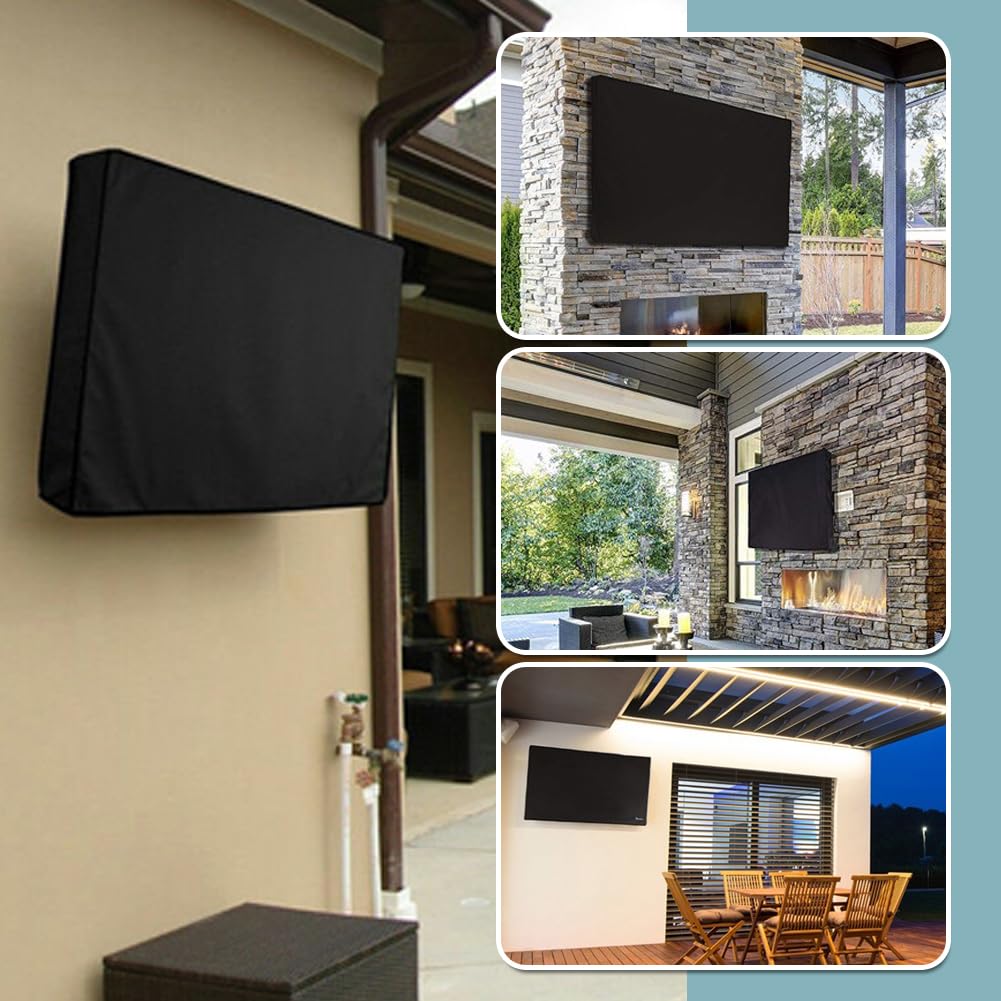 Mayhour, copertura per TV da esterni, resistente, impermeabile, con guarnizione inferiore, resistente al calore, resistente alle intemperie, antipolvere, anti UV, resistente ai raggi UV (60-65 cm)