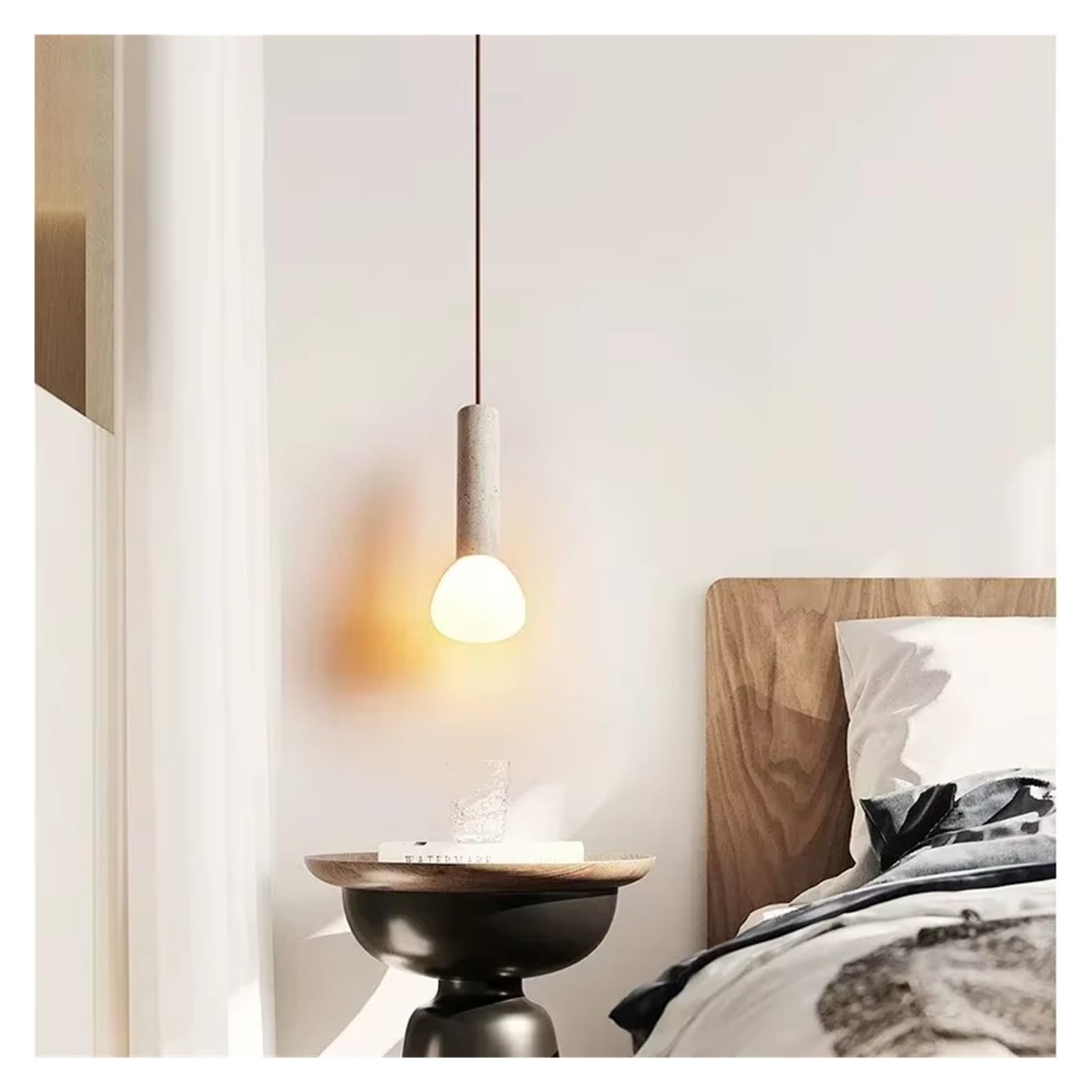 Lustre suspension LED style crème pour remplacer vos lampes de chevet encombrantes