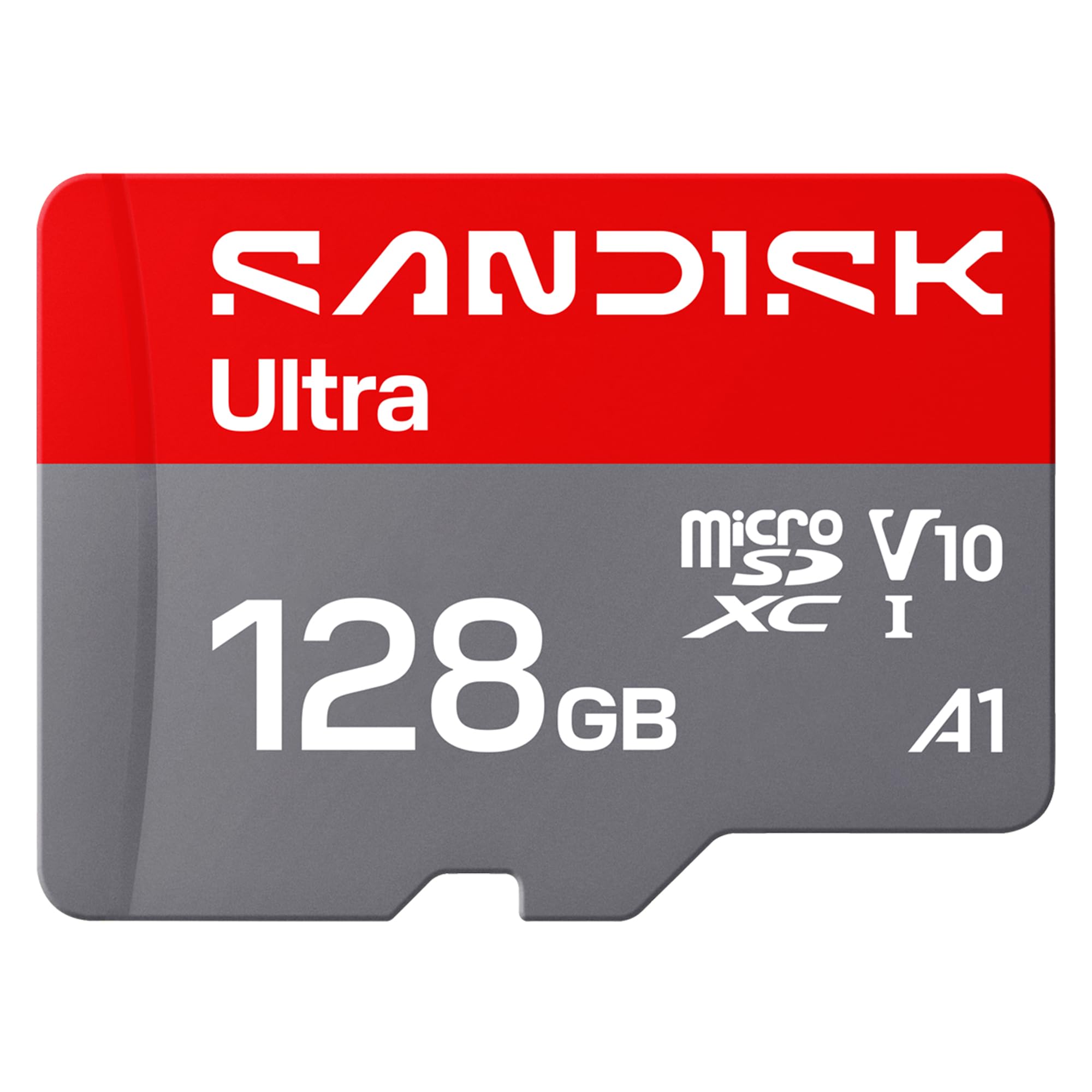 SANDISK Ultra microSDXC 128 GB, UHS-I-Karte + SD Adapter (bis zu 195MB/s Lesen, Full-HD-Video, V10, U1, C10, A1) Karte für Android-Smartphones oder -Tablets, Kameras und Laptops