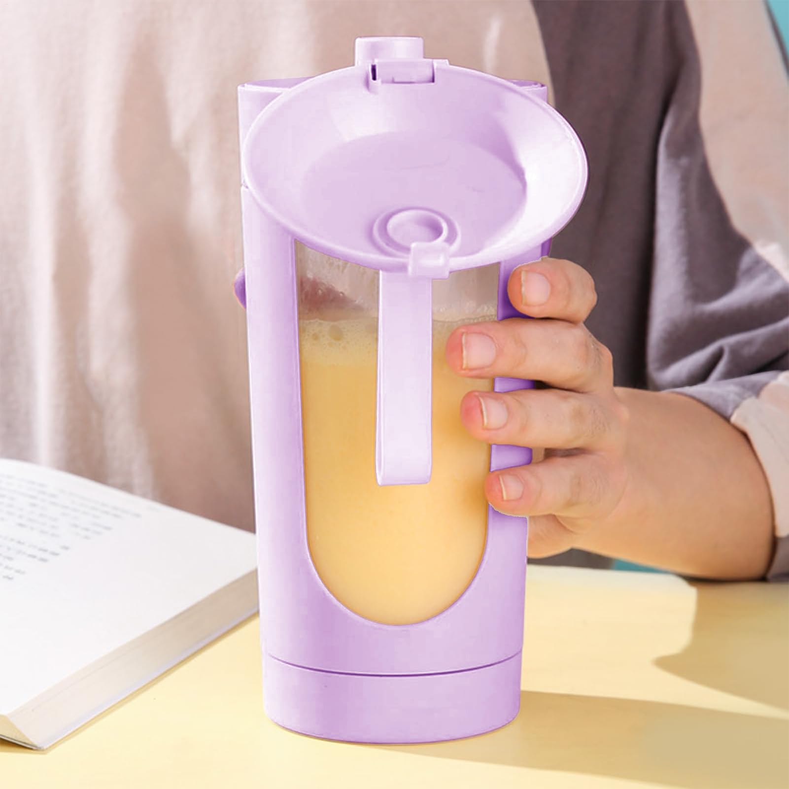 Batidora Eléctrica Portátil de Vaso Batidora de Frutas Recargable por USB | Licuadora Personal para Batidos para Hombres, Mujeres, Adultos, Cocina,
