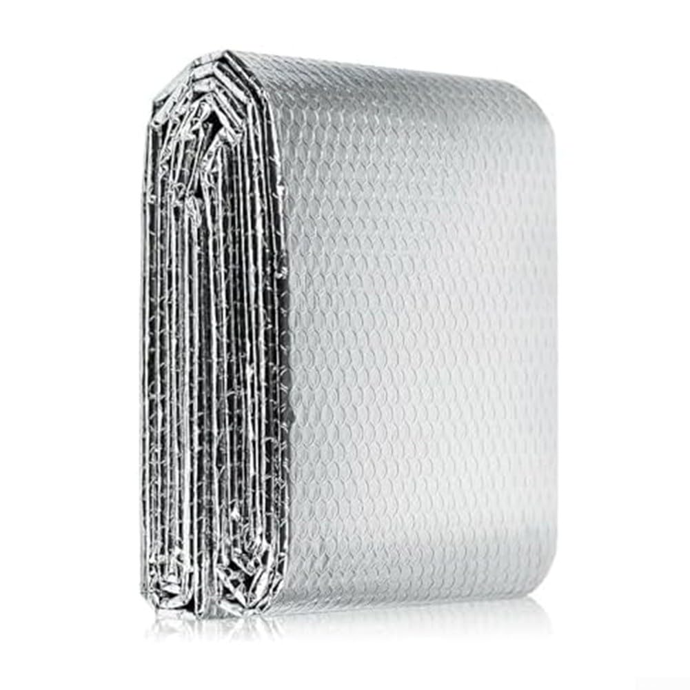 Aluminum Radiator Insulation Foil 0.6m x 1.2m Double Sided Reflective Sheet for Walls Ceilings Floors Reducing Heat Loss Energy Saving Thermal Barrier Silver Lightweight Easy Application
