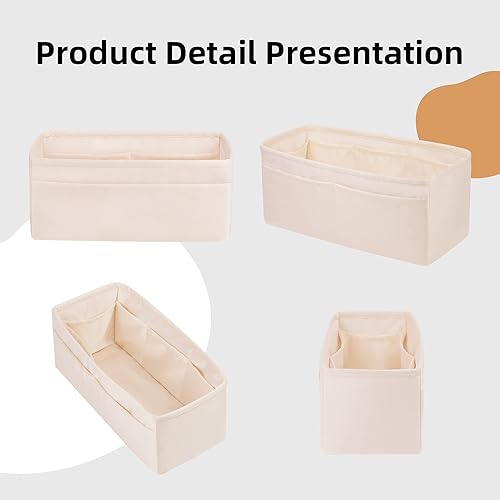 Miniatura 7 de DGAZ Organizador de bolso, bolso sedoso y organizador de bolso, bolsa en bolsa, se adapta a bolsas Lindy 19263034 (Craie, LD30)