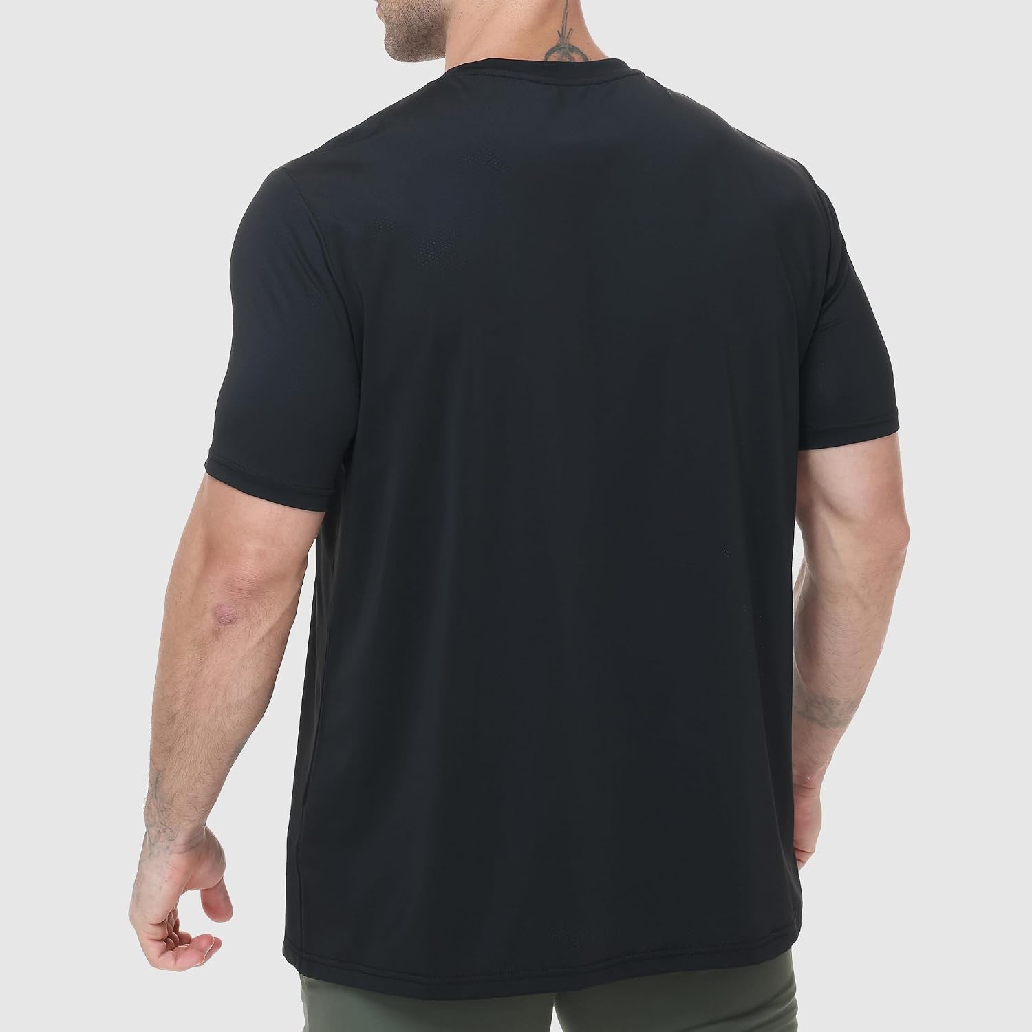 Men's Quick Dry Running T-Shirt Lightweight Mesh Breathable Tee Moisture Wicking Athletic Shirt for Gym Casual Wear