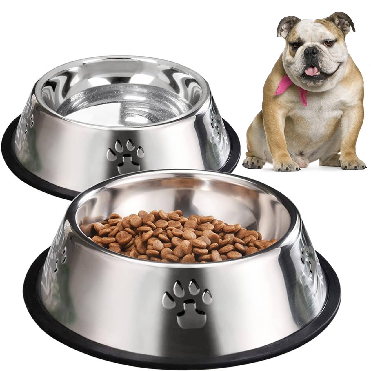 Gamelles pour chien inox antidérapantes YUDANSI fin des croquettes renversées