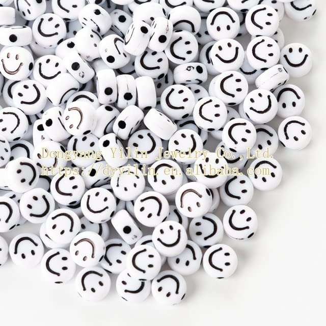 100 Perline Acriliche Con Faccina Sorridente Gialle 10mm Per Creare Gioielli Fai Da Te: Bracciali E Collane Divertenti