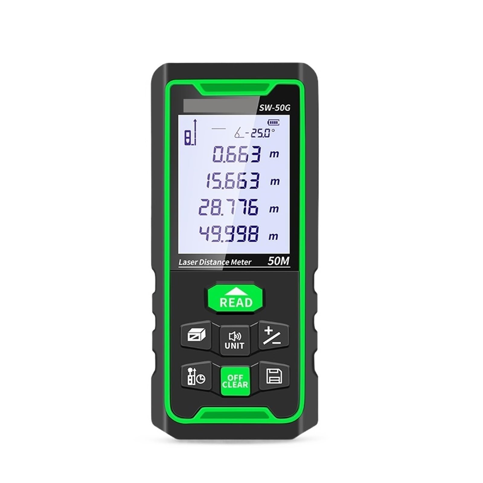 Telémetro láser 120m 100m 70m 50m Medidor de Distancia láser Ruleta electrónica Digital Rang Finder Trena Tape Lazer Measure Alta precisión(SW-100G 100M)