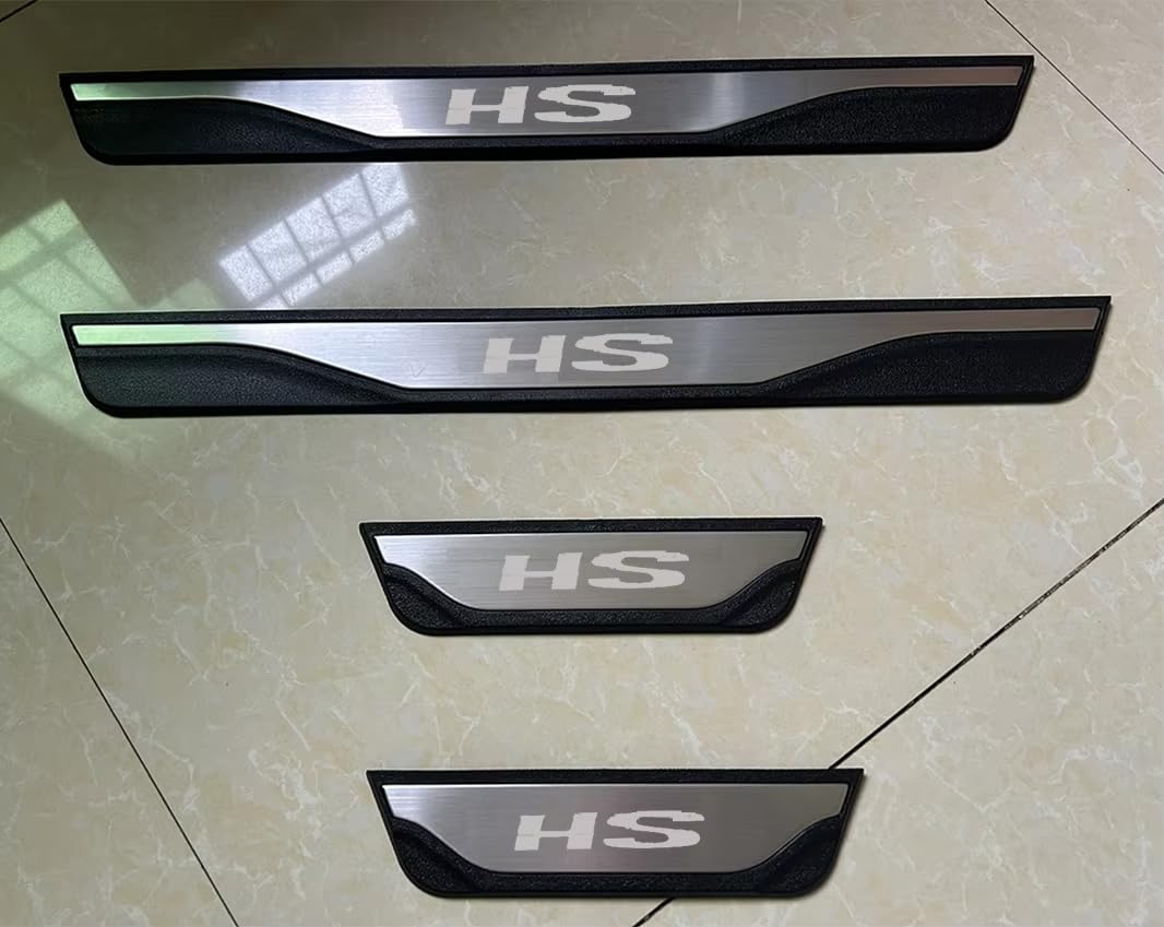 LBBQP 4Pcs Stainless Steel Car Door Sill Kick Plates, for MG HS 2024 HS 2 2024 2025 Styling Accessories,B