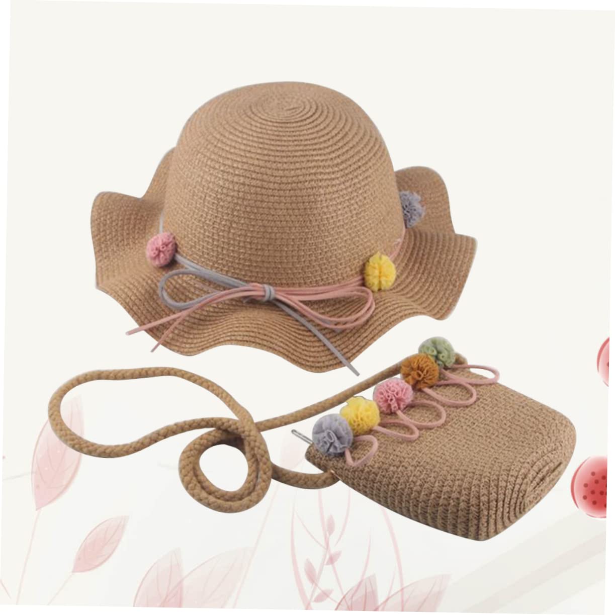 HHRFCS Sombrero para el Sol para niños y niñas Bolsa de Almacenamiento a Juego Sombrero de Playa Ligero UV para niñas para Actividades al Aire Libre y Vacaciones Caqui