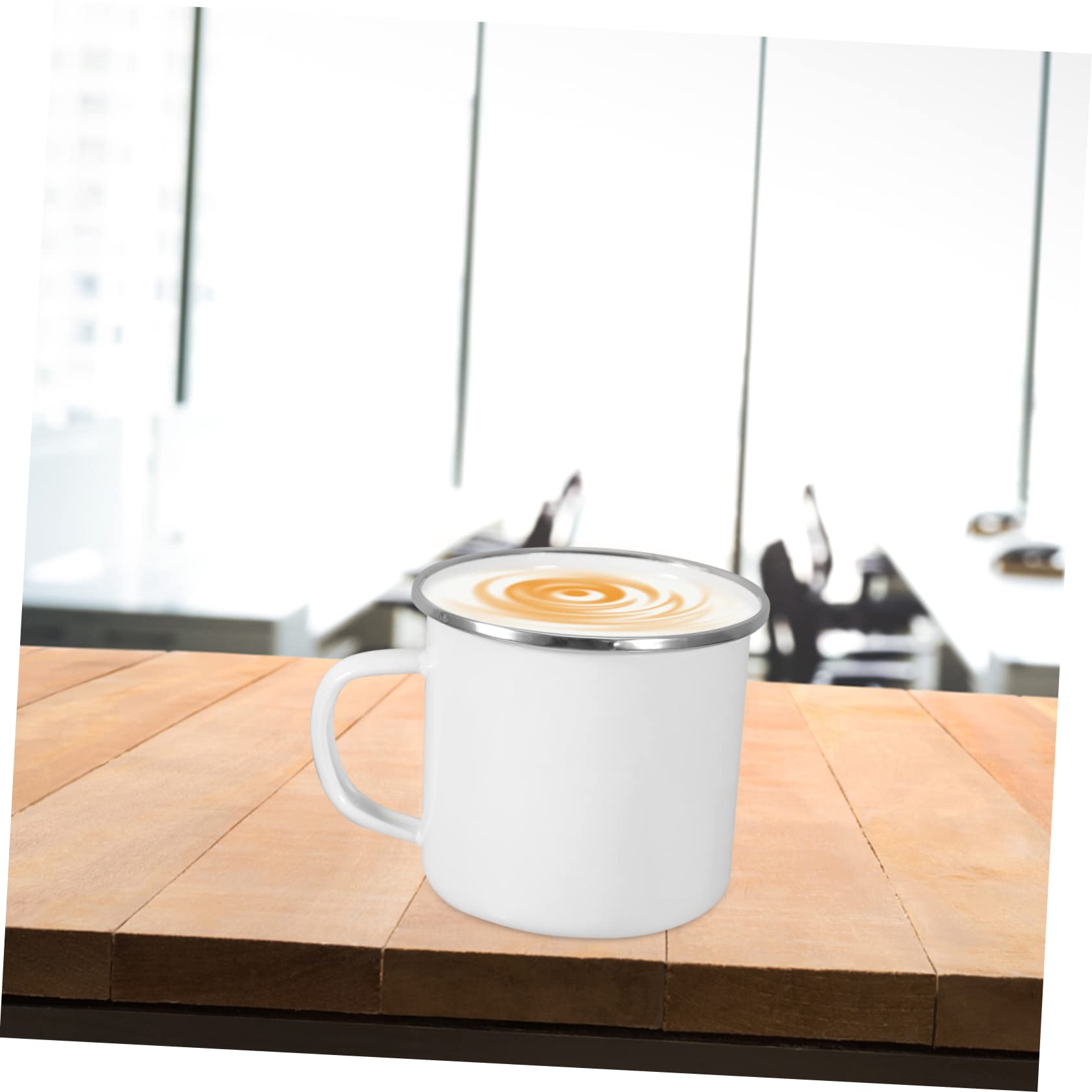 Emaille Leicht mit Reinigen Henkel Leicht zu Geschirr Große Emaille Kaffeebecher 4 Stück-pack für Outdoor und Picknick