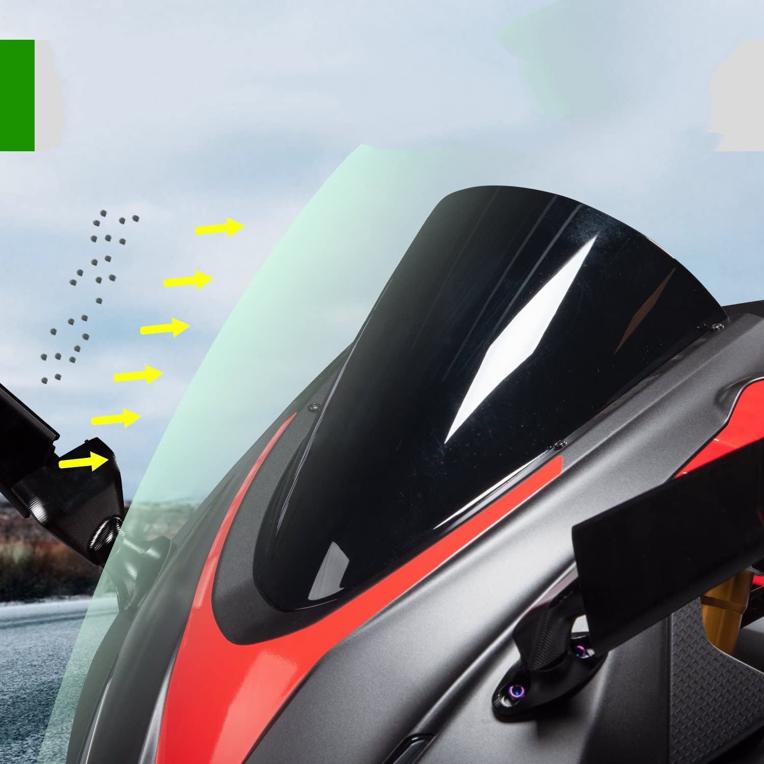 Pare-Brise Avant Double Bulle Noir Pour Aprilia RS660 RS 660 2020-2024