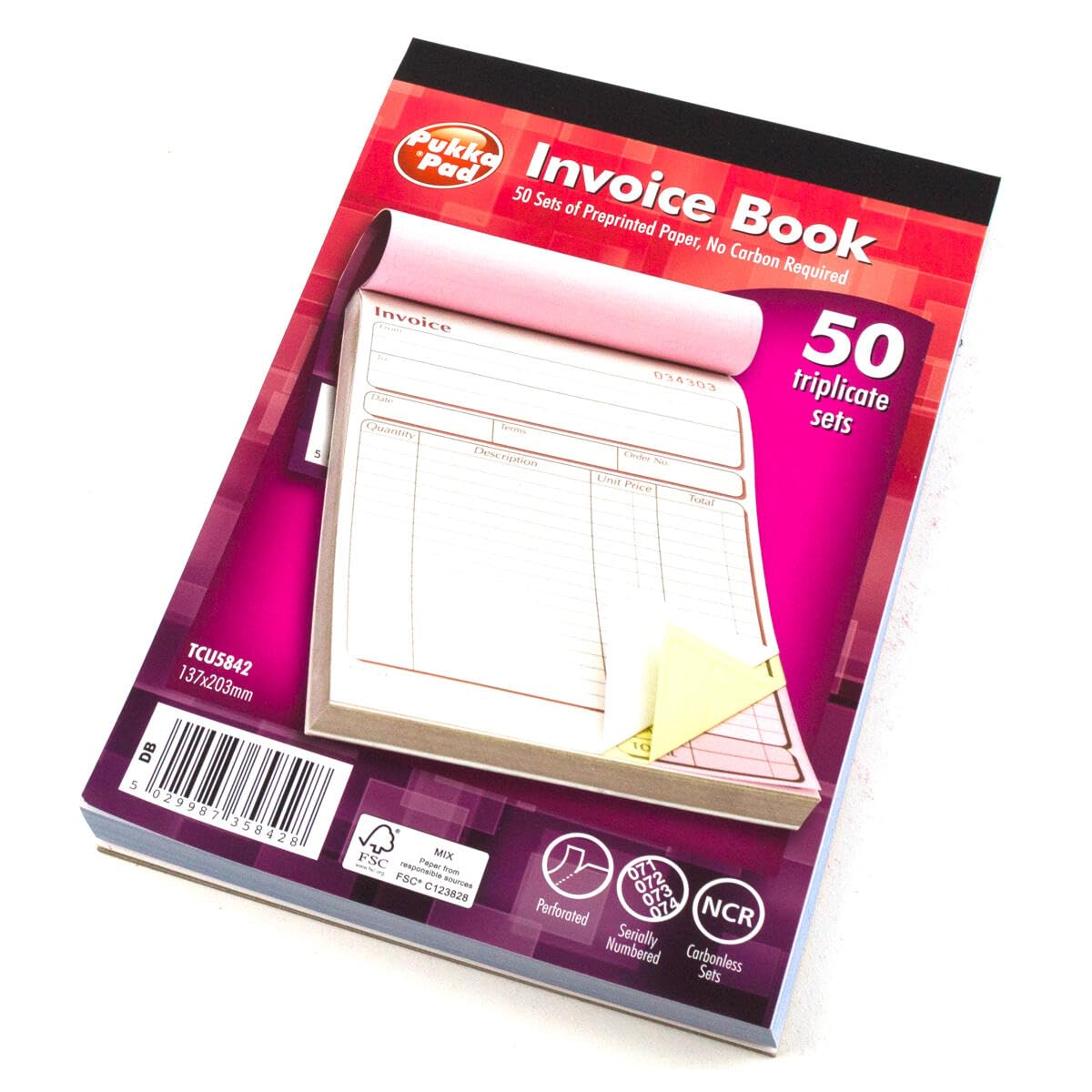 Pukka Pad, NCR Carnet de factures Triplicate 203 x 137 mm