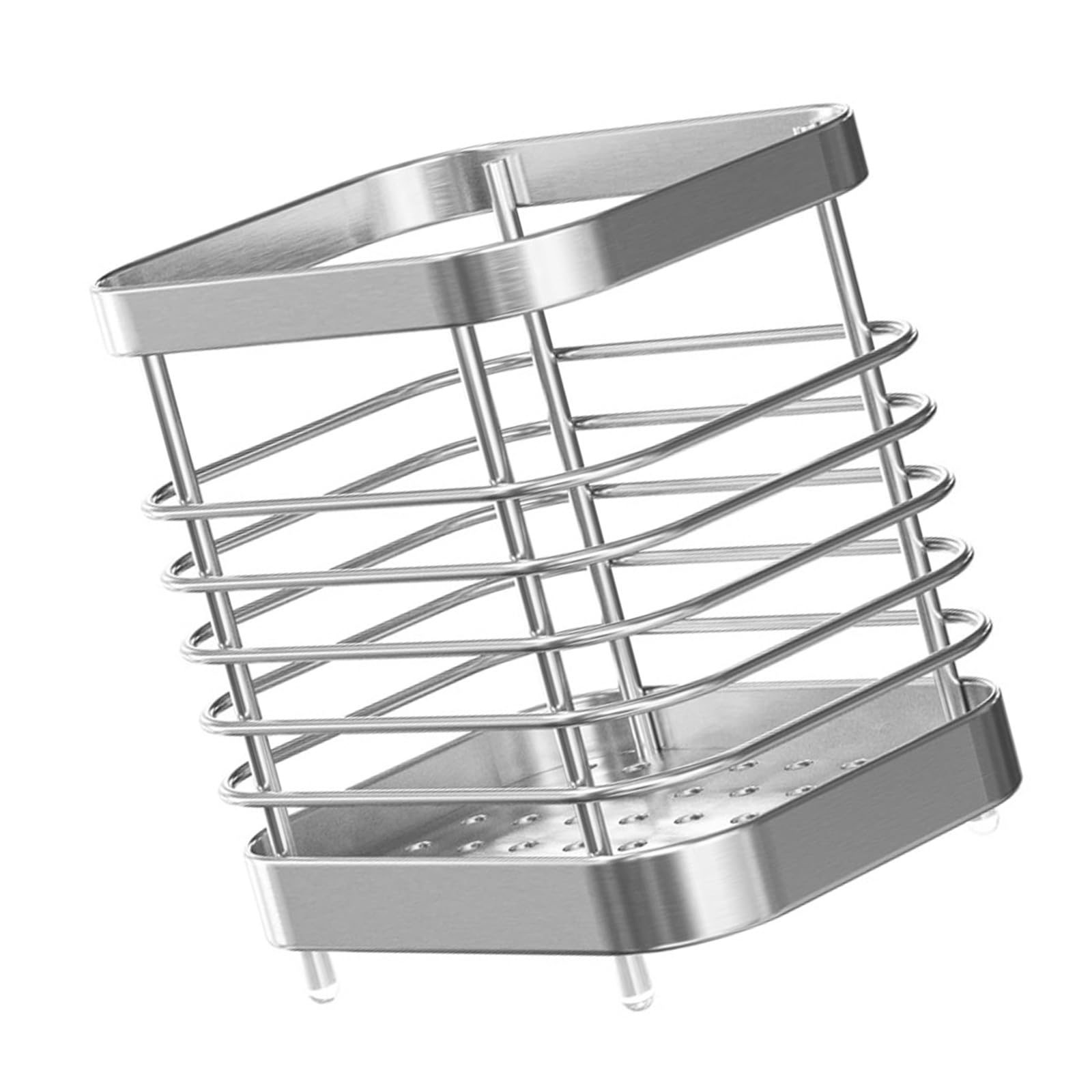 Stainless Steel Wall Mounted Toothbrush Holder NoDrill Bathroom Organizers Rustproof Design for Shower Sink Countertop Bathroom Organizers