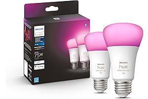 Experience Brilliant Illumination: Philips Hue A19 LED Smart Light Bulbs - 75W Equivalent