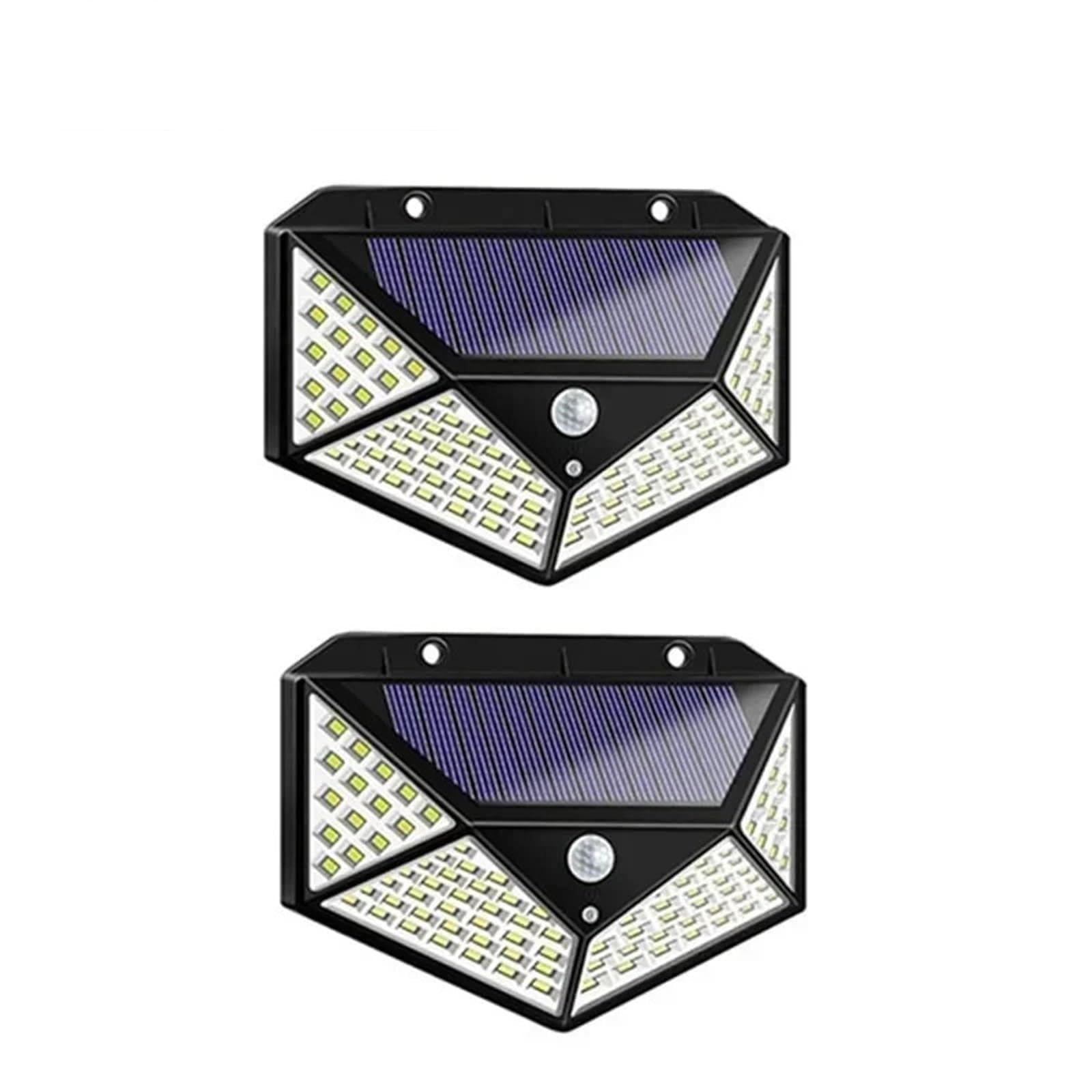 Bqkagjepi 2Pcs-100Led 1/2/4Pcs 100 Led Solar Wall Lights Outdoor Solar Lamp Motion Sensor Solar Powered Sunlight Street Light For Garden Night Light