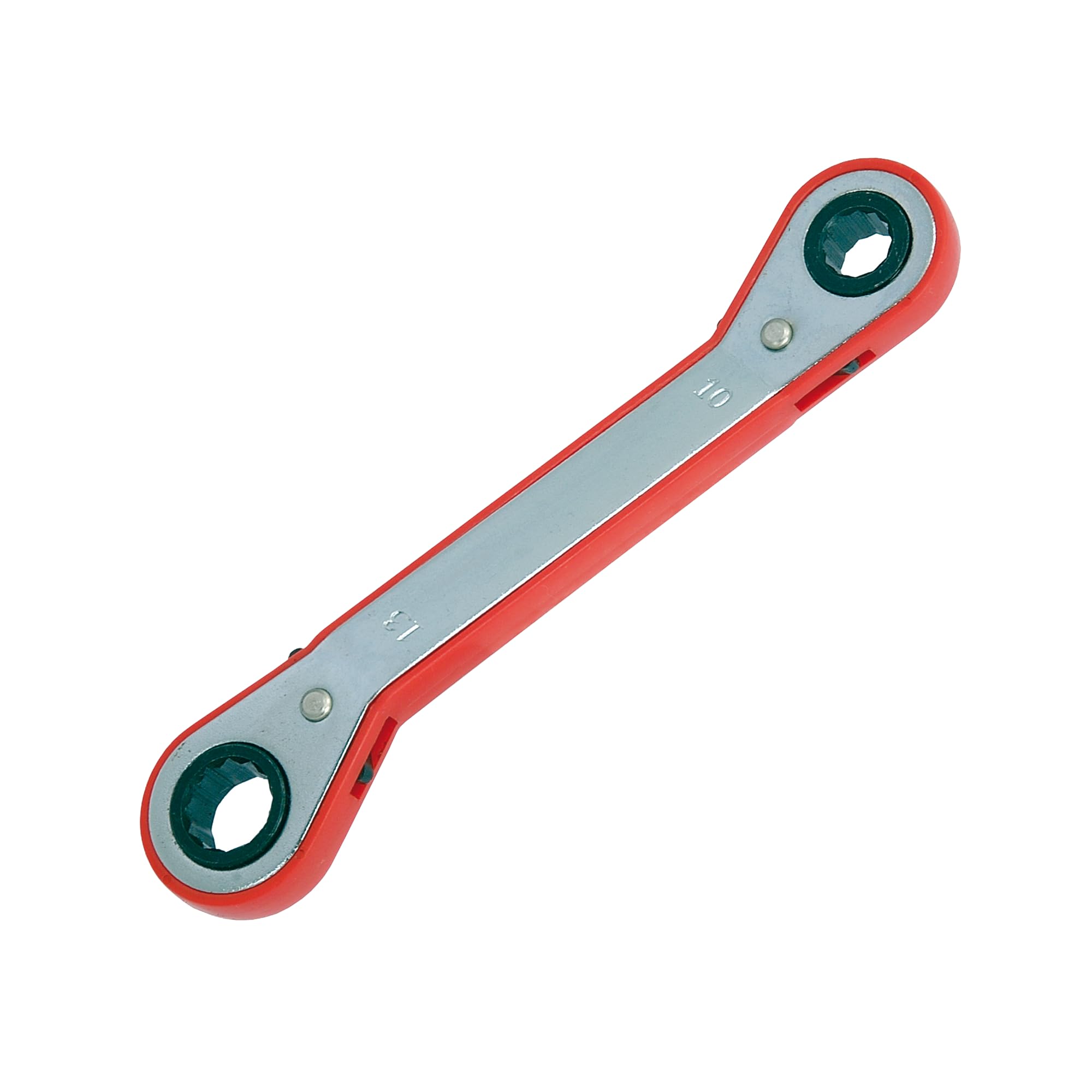 Neilsen Chrome Ct1618 10Mm X 13Mm Offset Ratchet Ring Spanner With Forward Reverse Ratchet Switch