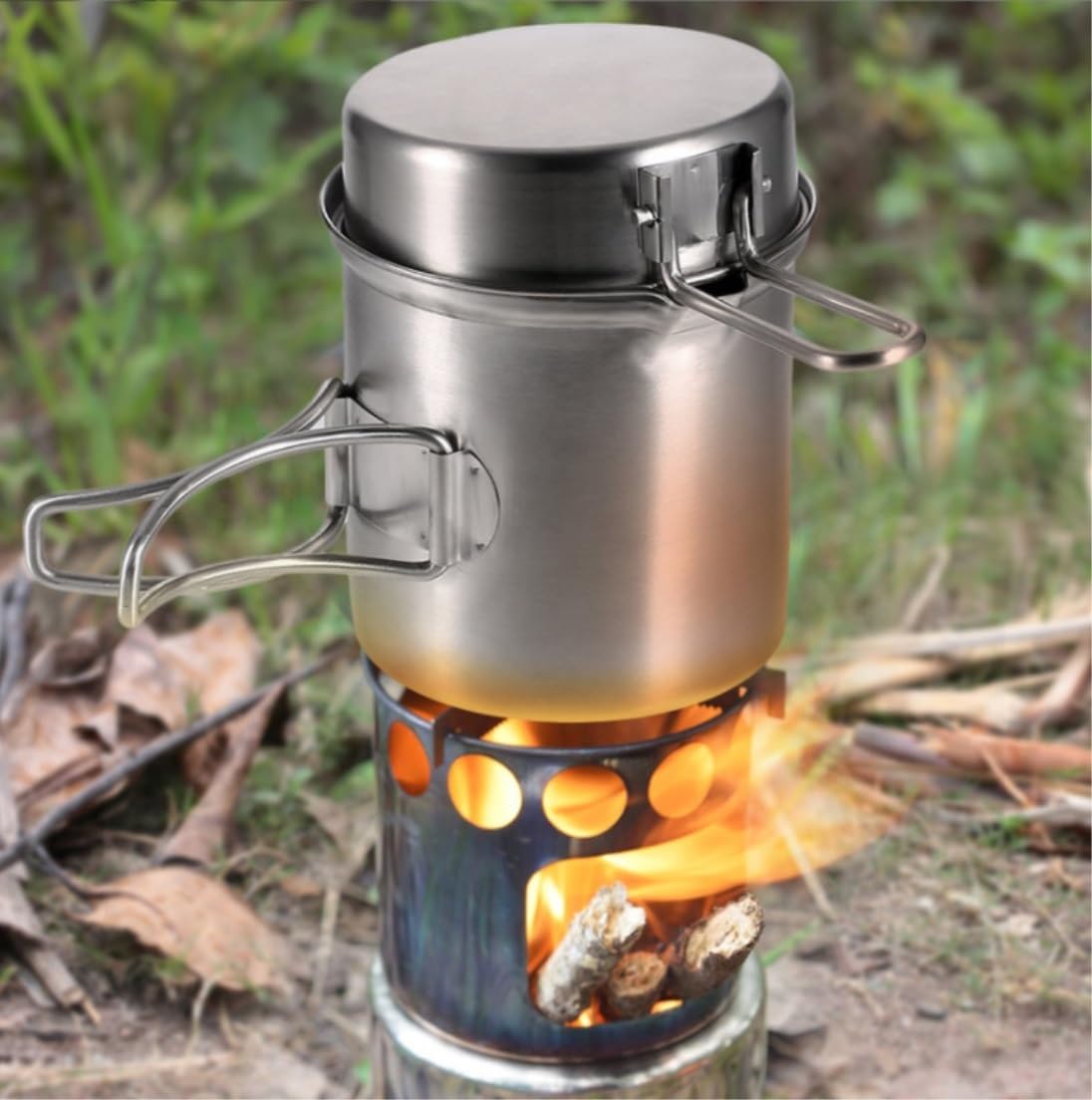 Camping Kochgeschirr Campingkocher Outdoor Kochgeschirr Kochset Outdoor Klappholzofen Camping Topf Set Schüsseln Löffel Kochset Outdoor Camping