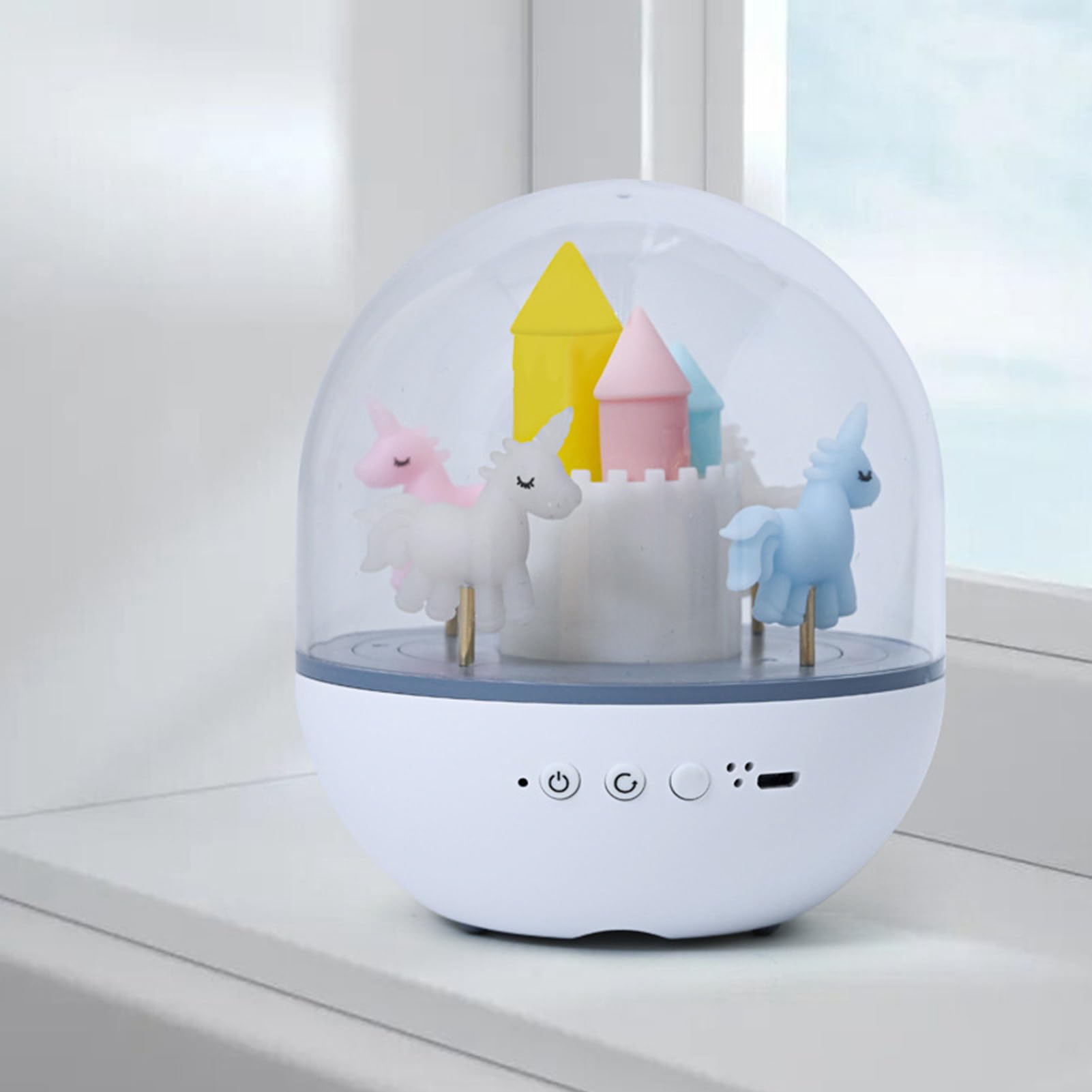 HELEVIA Carousel Projector Light, Night Light for Kids Room Decor Projection Night Lamp Rotating Music Box Home Decoration - Image 4