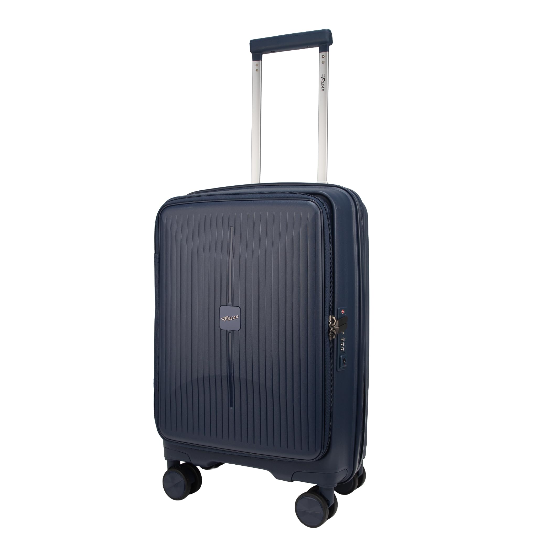 Myton Navy Cabin Front Opening Hard Luggage | Lightweight Expandable Carry-On Suitcase with 360° Spinner Silent 8-Wheels, Built-in TSA Lock, Anti-Theft Zipper & 3-Level Telescopic Trolley-image-43