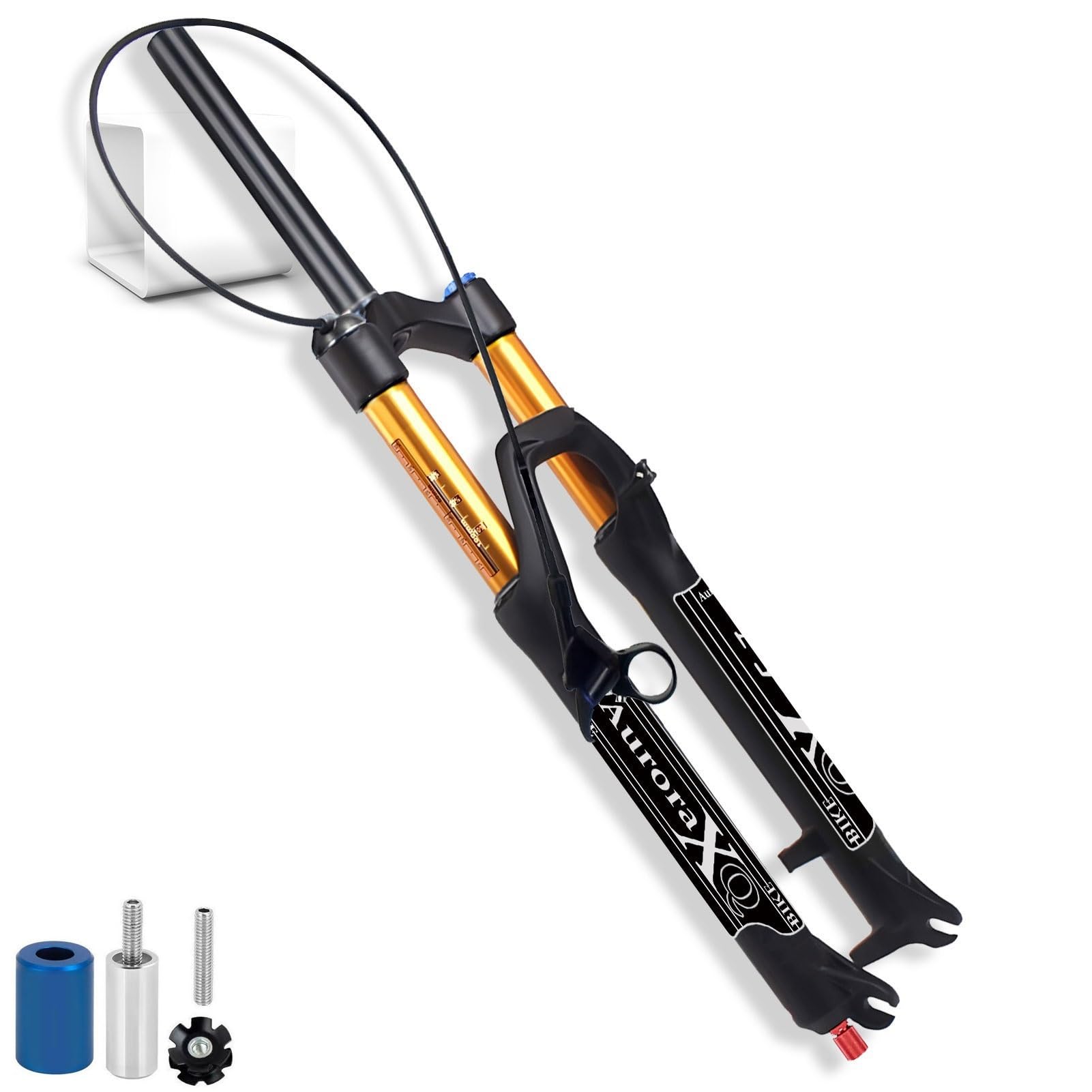 WIQUYBML Mountain Bike Air Fork 26/27.5/29 inch, 140mm Travel Inner Tubo 34mm, Bicycle Front Forks for XC AM Magnesium Alloy MTB Suspension