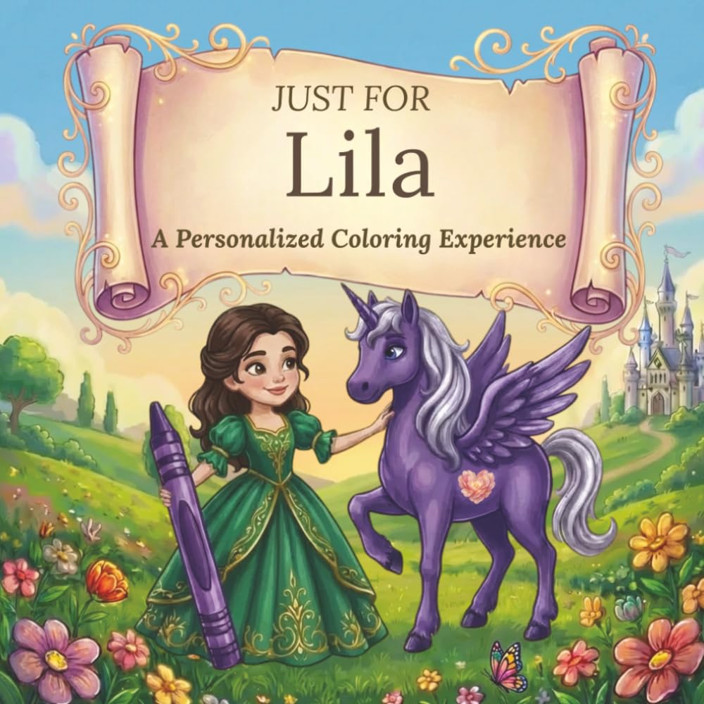 Just for Lila: A Personalized Coloring Experience: 50 total coloring pages | 28 coloring pages featuring Lila’s name | 22 coloring pages themed for girls (Personalized Coloring Book Series)