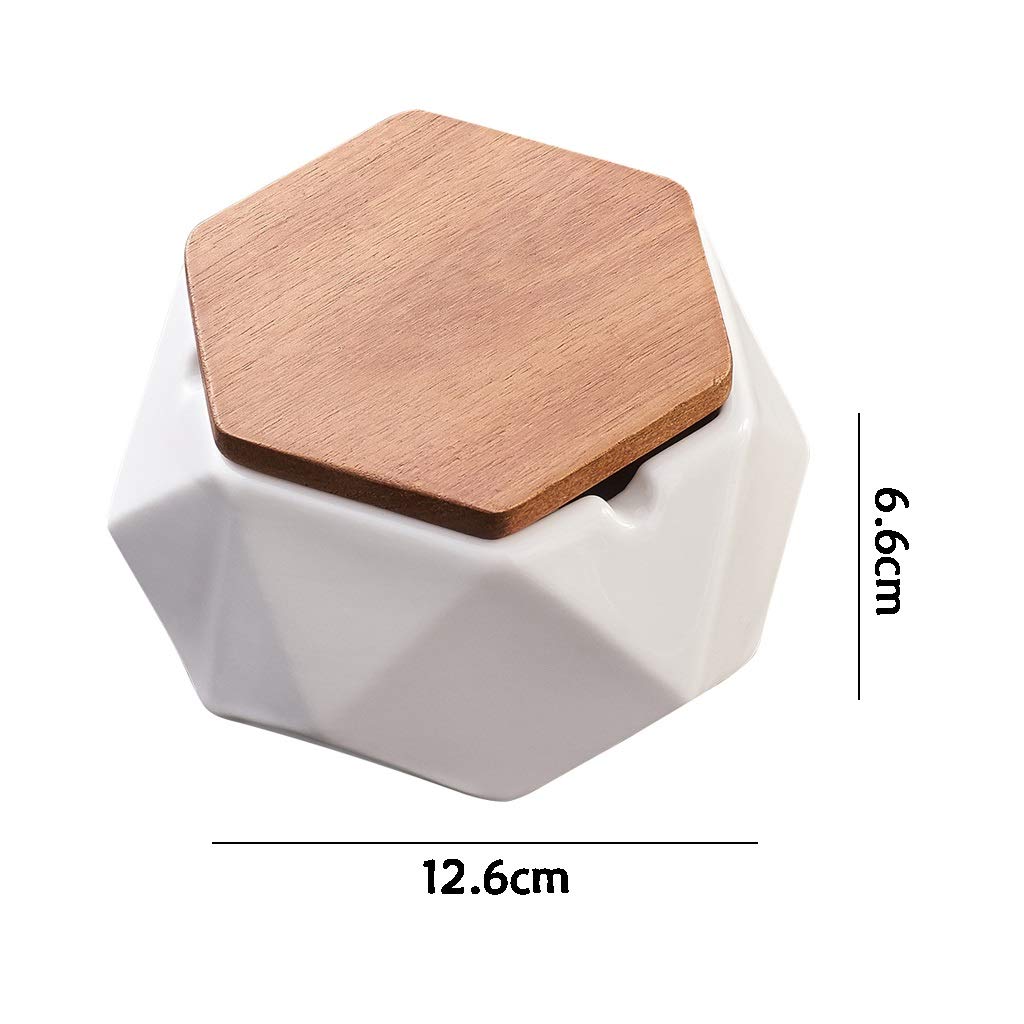 Ceramiczna Popielniczka Biurkowa Z Pokrywką, Sześciokątna, Geometryczna Taca, Ozdobne Pudełka Do Przechowywania, Stojak, Biurko, Osobowość, Zielony, Czarny