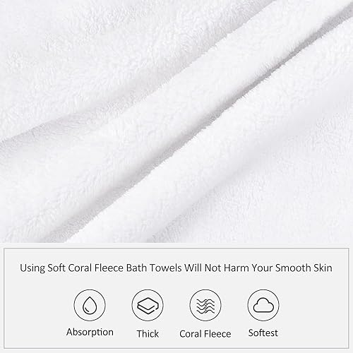 Miniatura 9 de MERRY HOME Juego de 6 toallas de baño de microfibra de 27 x 55 pulgadas, ultra suaves y absorbentes, de secado rápido, para baño, piscina, spa y