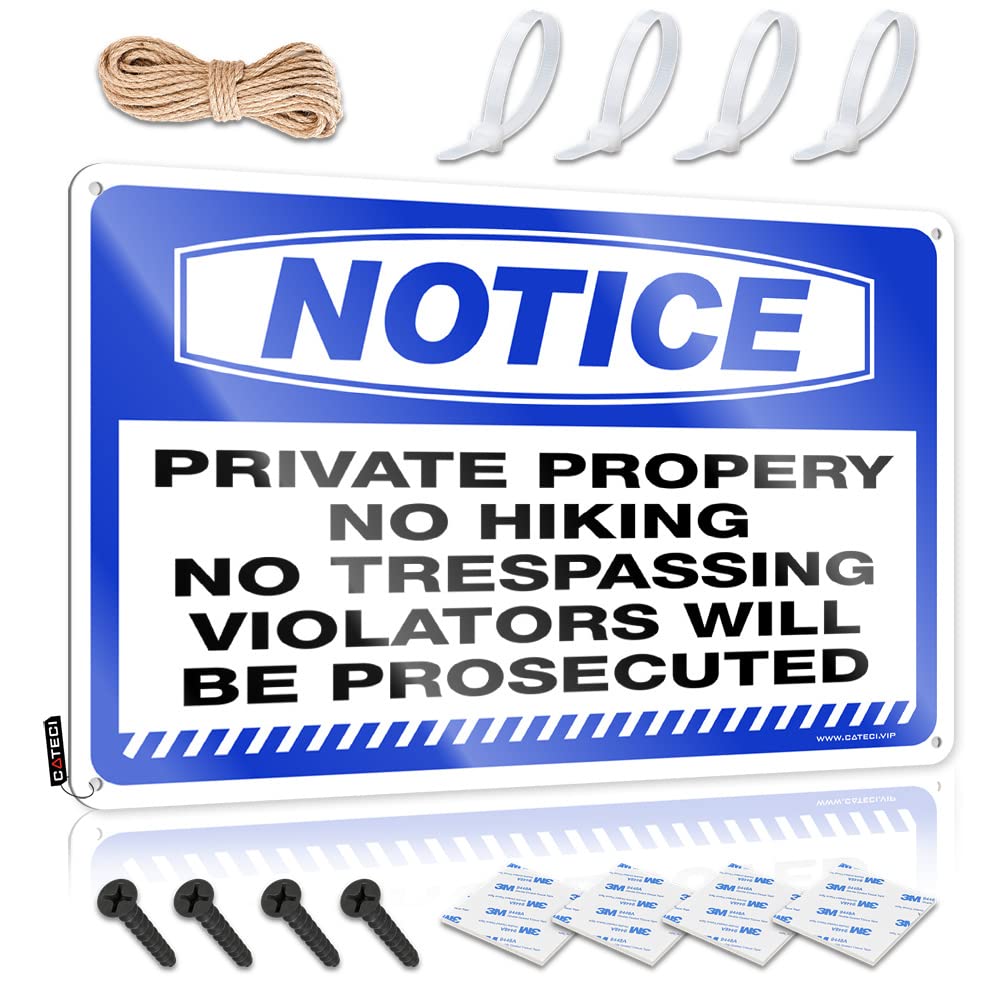 Fzfn Colour Retro Room Decor Haves Funny Sign | Notice Private Property No Hiking No Trespassing Handcrafted For Highland Living Room(30X40cm)