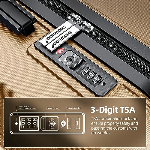 TANTOMI Kofferset 3-teilig - Hartschalen Reisekoffer Mit 4 Rollen & Zahlenschloss