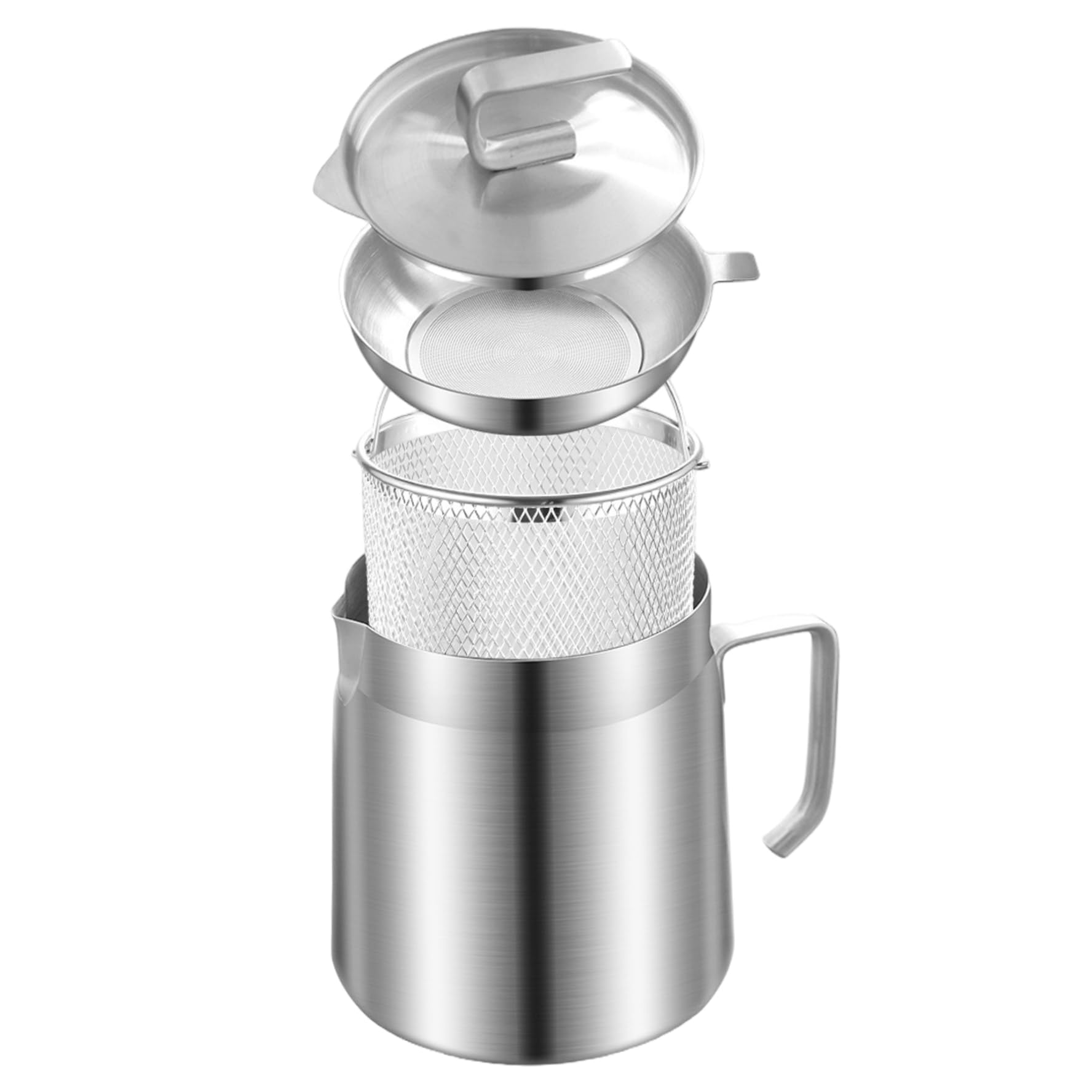 Passoire à huile 2 en 1 et récipient à graisse de bacon – Pot filtrant de cuisson avec solidifiant pour l'élimination, friteuse réutilisable pour la gestion l'huile cuisine