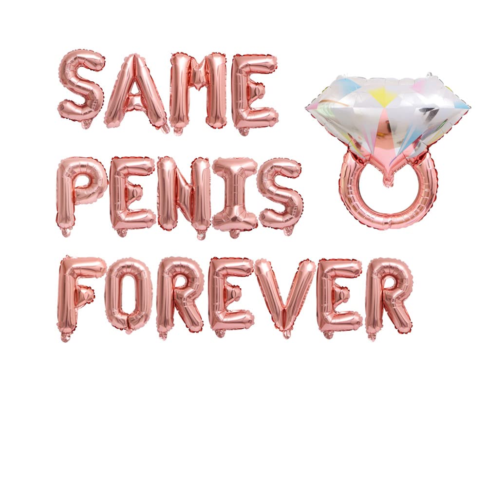 KUNGOON Party Forever Bachelorette Party Balloons,Bachelorette/Hen Party/Bridal Shower Party Decorations,16" Letters Banner Balloons Kit.(rose gold)