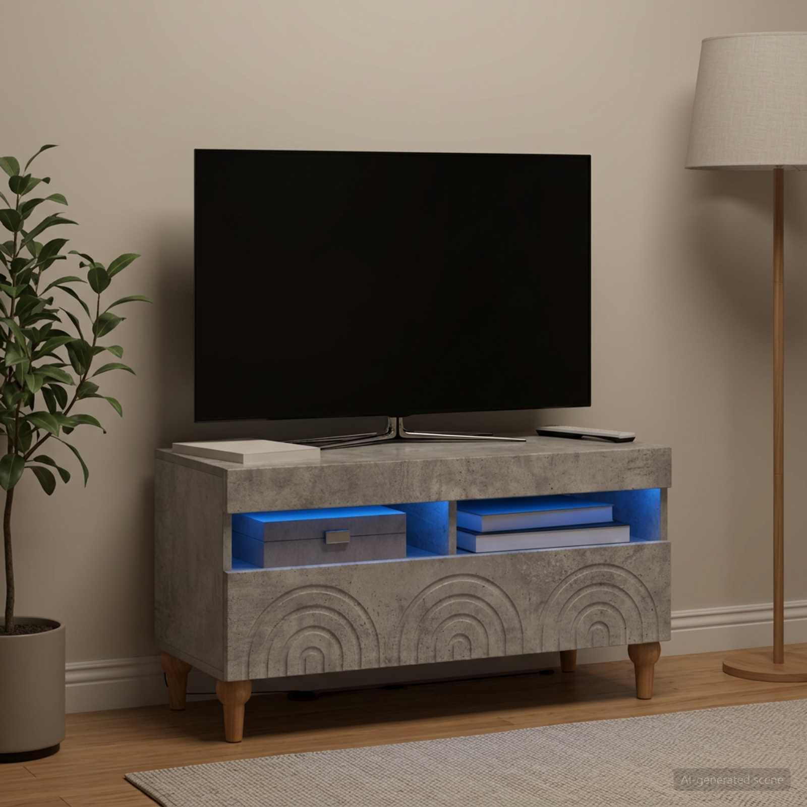 vidaXL Szafka na Telewizor LED ALKMAAR 81 x 35 x 43 cm Betonowy szary