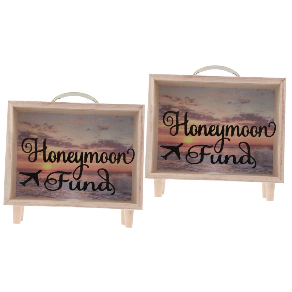 jojofuny 2 Pcs Piggy Bank with Light Coin Bank Money Bank Nickels Dimes Quarters Pot Savings Jar Kids Home Accents Decor Coin Storage Holder Literature and Art Child Frame Button Battery