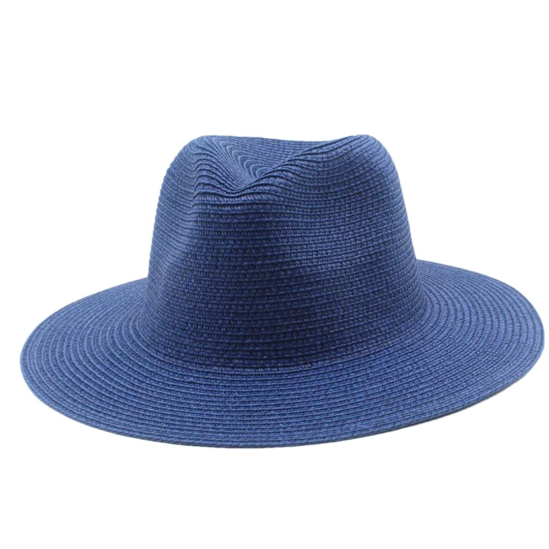 EYRMQWJPC Wide Brim Sun Hat, Men's And Women's Summer Panama Wide Brim Paper Straw Hat Multifunction Outdoor Jazz Beach(19)