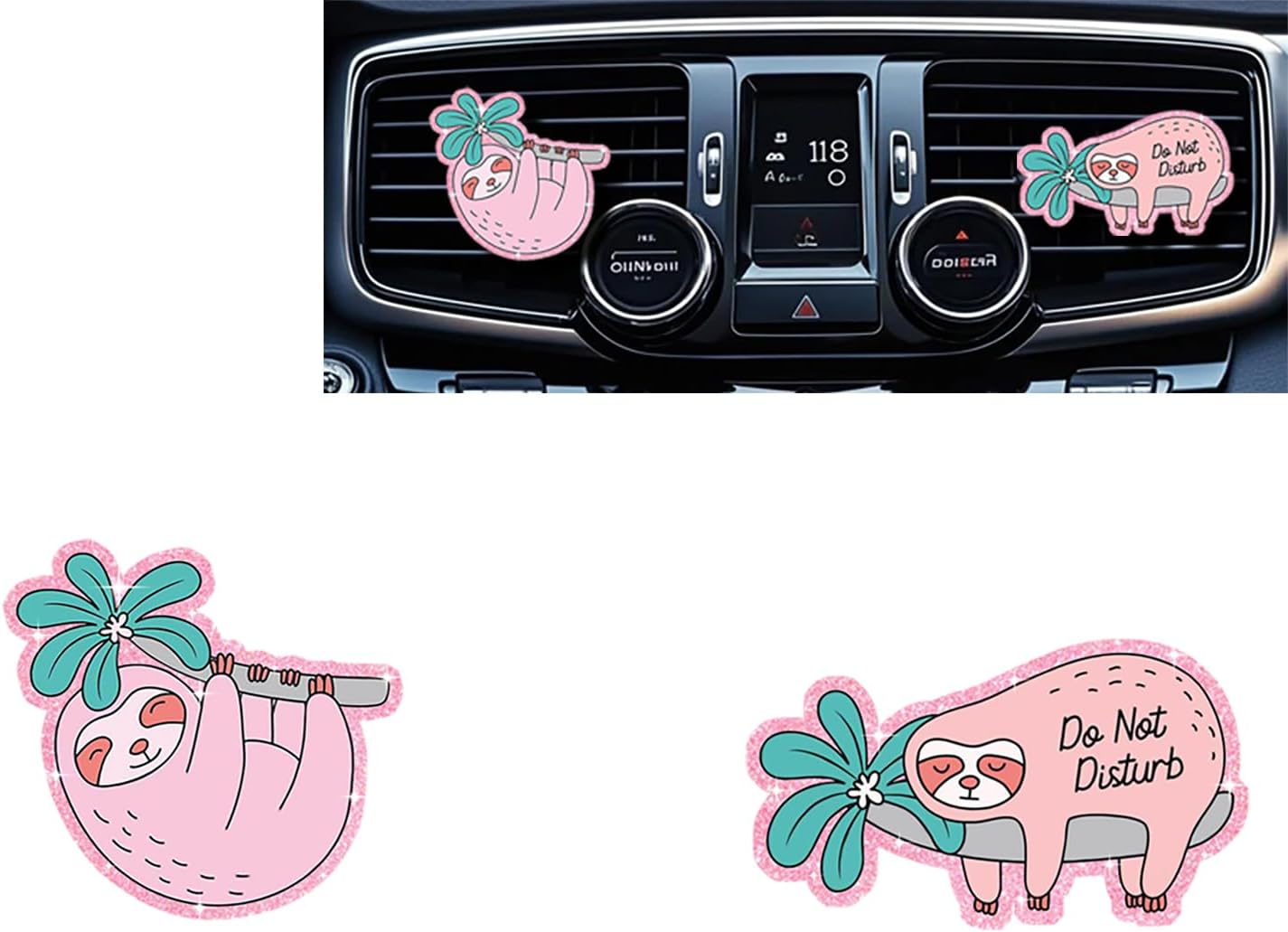Funny Pink Sloth Air Freshener Clips,Car Vent Clip,Car Decorative Clip, Car Air Conditioner Clip,Automotive Interior Decoration Gifts for Men/Women