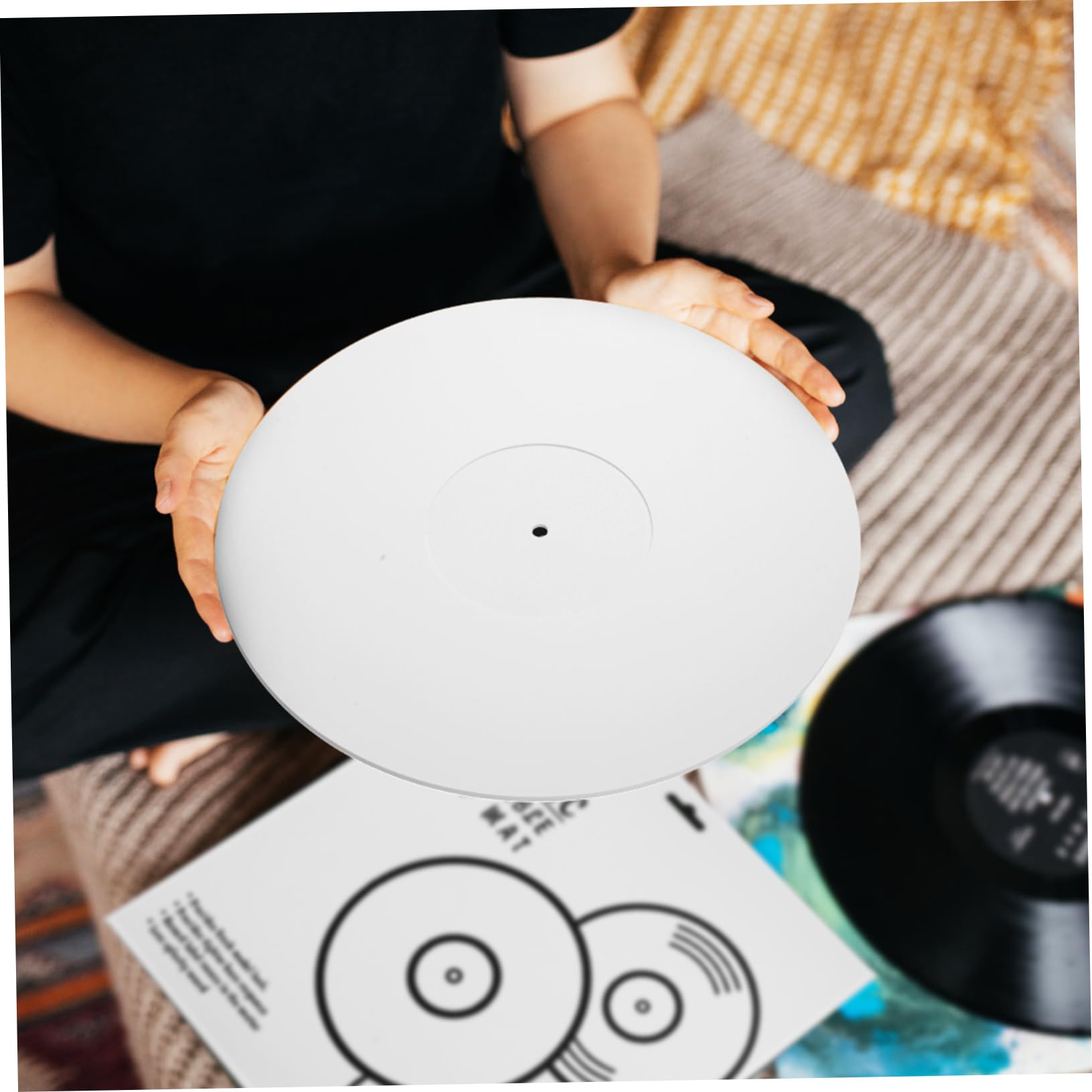 ifundom Tappetino Per Giradischi in Acrilico Da 12'' Tappetino Per Lettore Di Vinile Cuscinetto Protettivo Per Design Semplice Qualità Del Suono