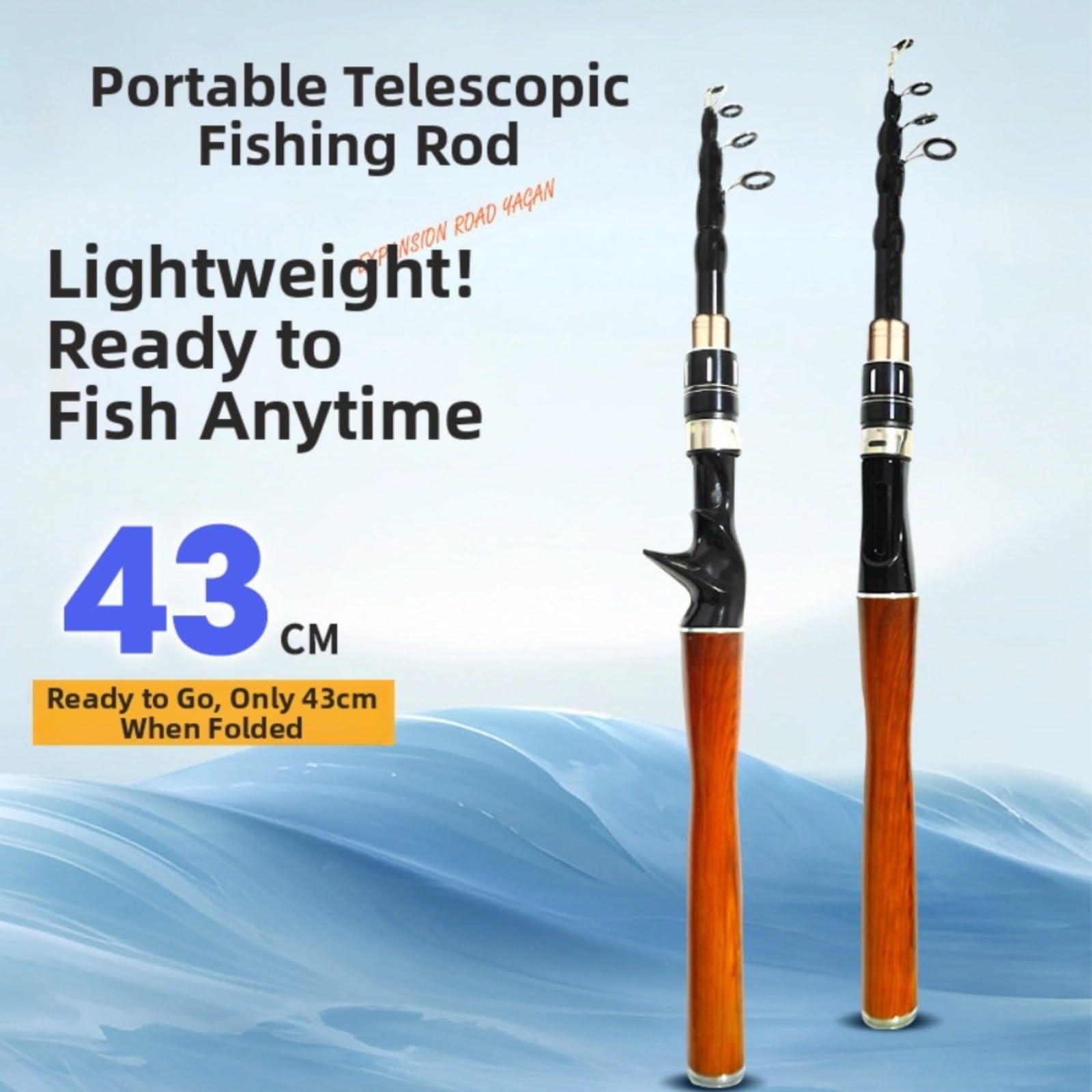 Caña de pescar telescópica ultraligera fibra de carbono 1,6 m 1,8 m 2,1 m