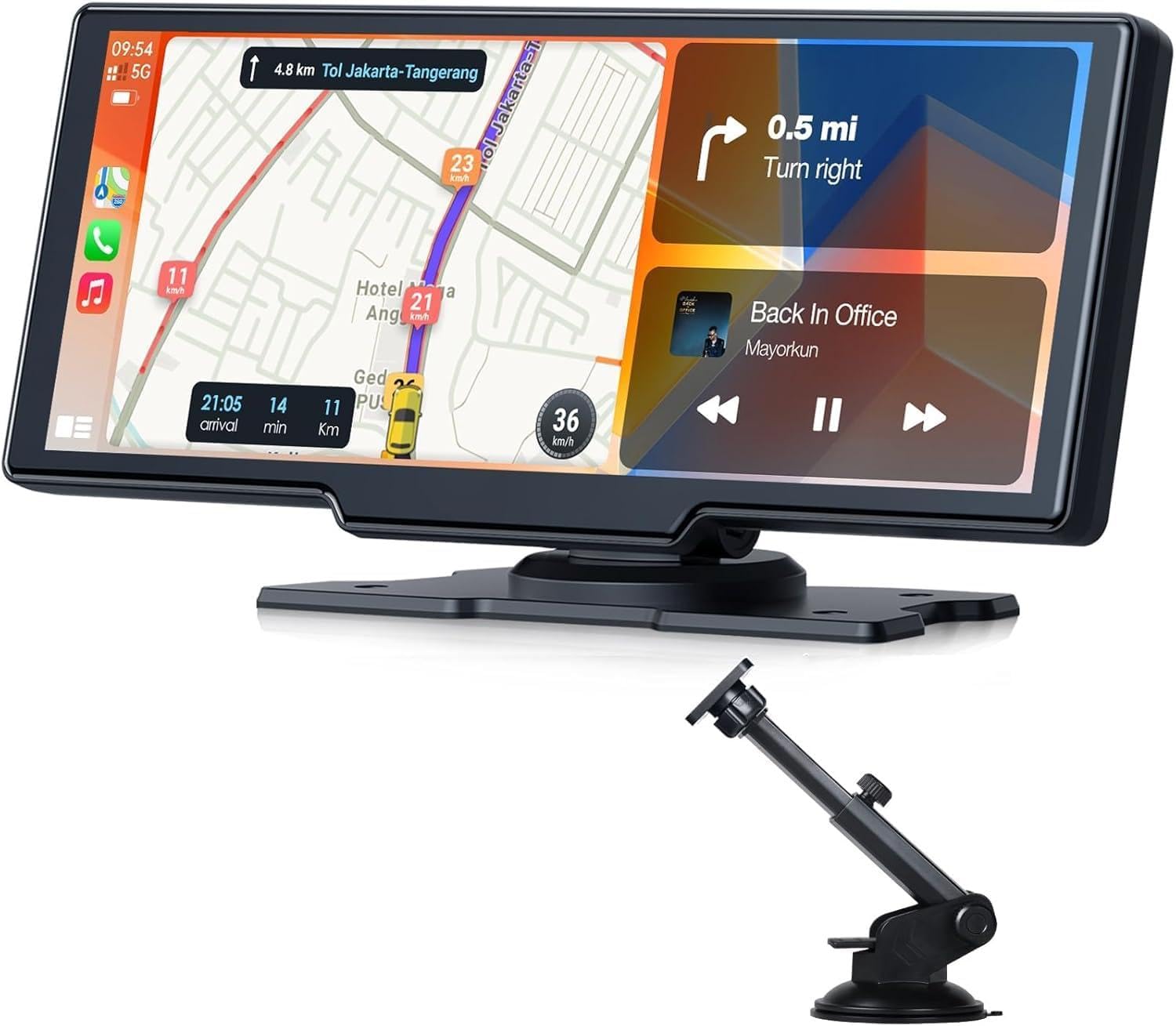 LAMTTO Wireless Car Stereo for Apple CarPlay Android Auto Portable Car Radio, 9.26 Inch IPS Touchscreen CarPlay Screen with Bluetooth 5.0/Mirror Link/Voice Assistant/Sat Navi AUX/FM/AUX/Type-C