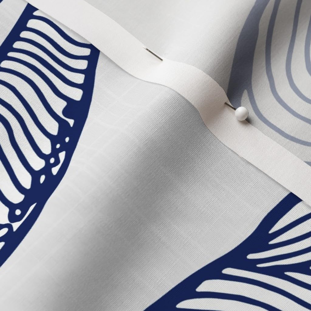 Spoonflower Fabric - Navy White Octopus Sea Creatures Nautical Printed on Cotton Poplin Fabric by The Yard - Sewing Shirting Quilting Dresses Apparel Crafts