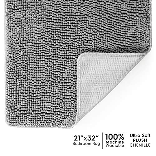 Tafts Bathroom Rugs and Mats Sets, Ultra Soft Chenille Microfiber, Absorbent Non-Slip Machine