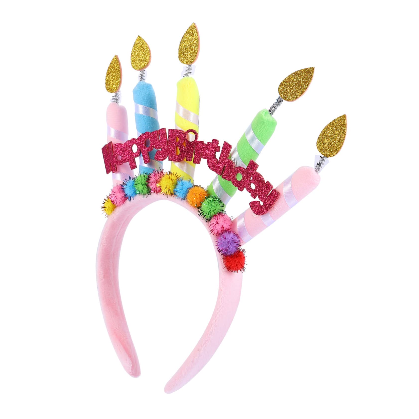 FOMIYES 2pcs Birthday Headband Tiara for Girls Kids Hair Accessories Princess Decorations Birthday Candles Decorations Fancy Dress Party Hats Glitter Birthday Headband Party Head Band Prom