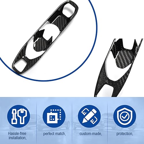 Miniatura 6 de Panel de botón de palanca de cambios de consola de fibra de carbono auténtica para Corvette C8 Z51 Z06 Stingray Coupe 2020 2021 2022 2023 2024, C8