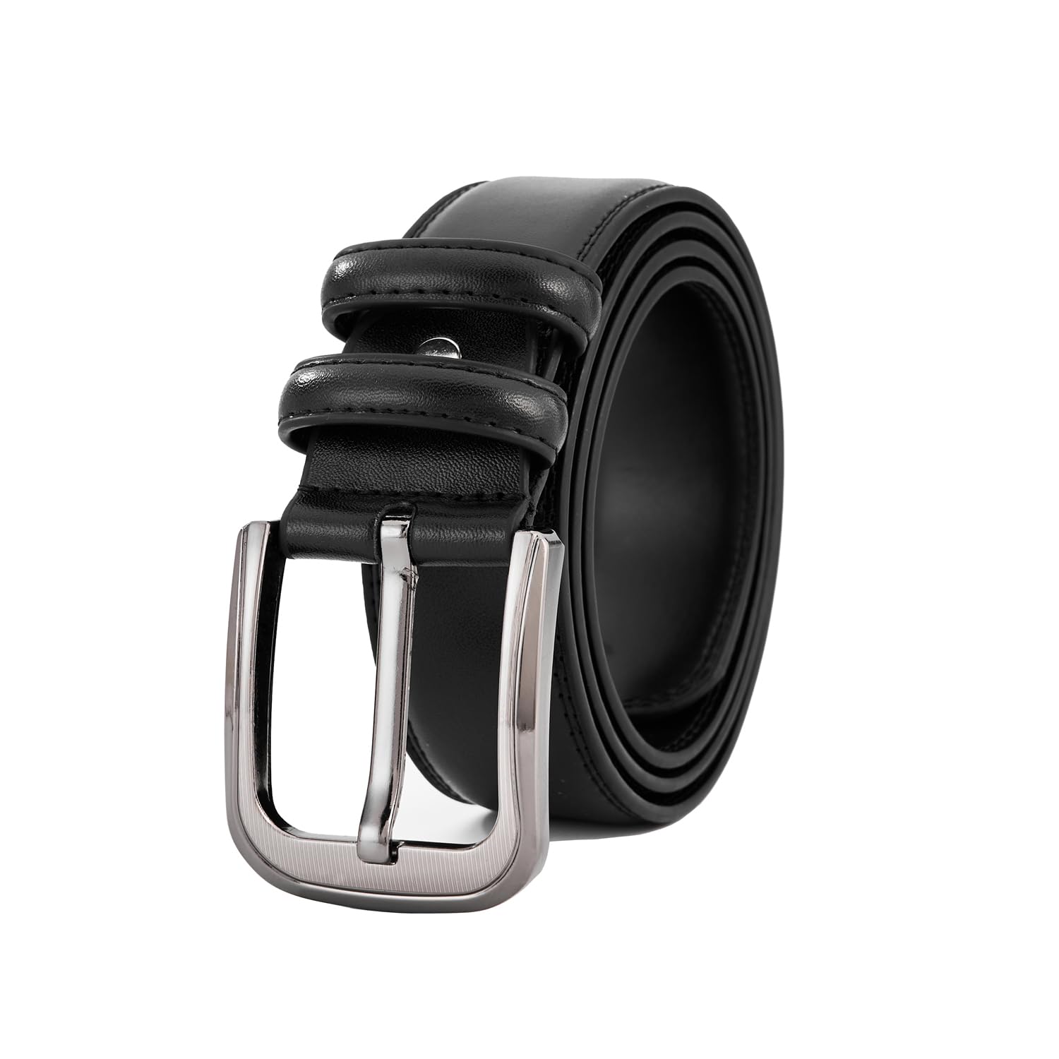 Mens Belt Men Belts 33"-71" Plus Size Leather Waist Black Belt for Business Casual Work Jeans 1.49 Inch Wide.