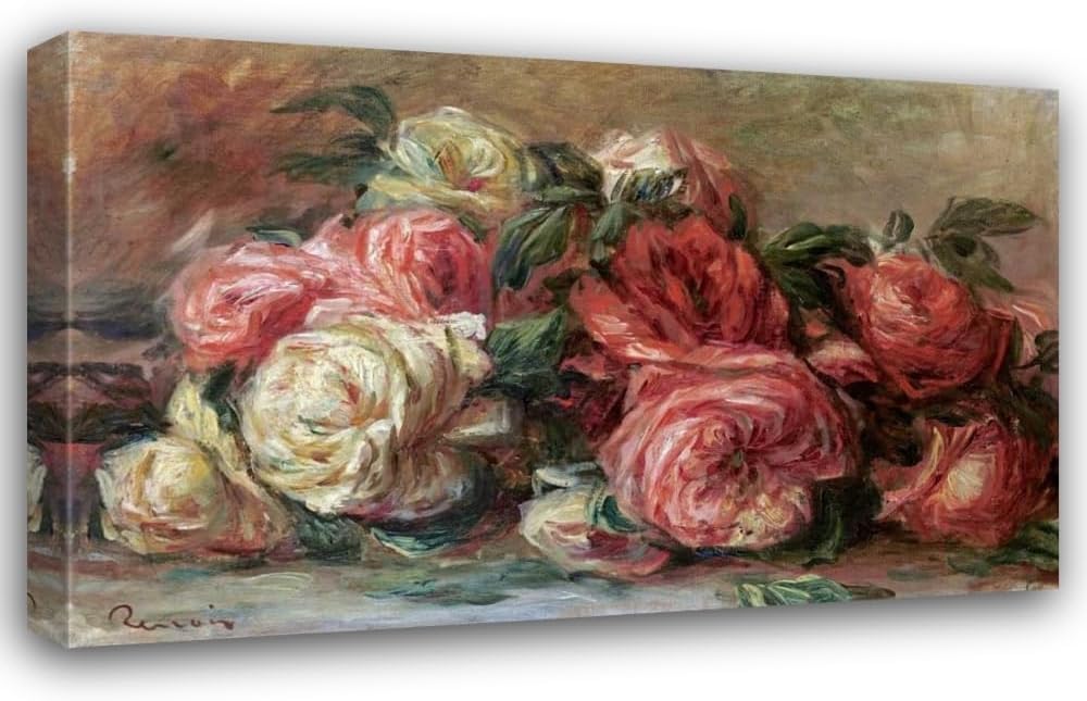 ArtDirect Discarded Roses Custom Framed Art Print Giclee Print or Canvas Options with Various Sizes and Customization by Renoir, Pierre-Auguste