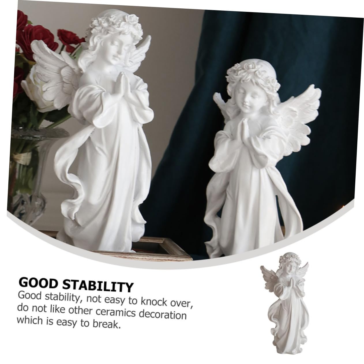 Mipcase 1pezzi Statua Angeli in Preghiera Ornamento Artistico Angelico Decorazione Scultorea per Casa e Ufficio Materiale
