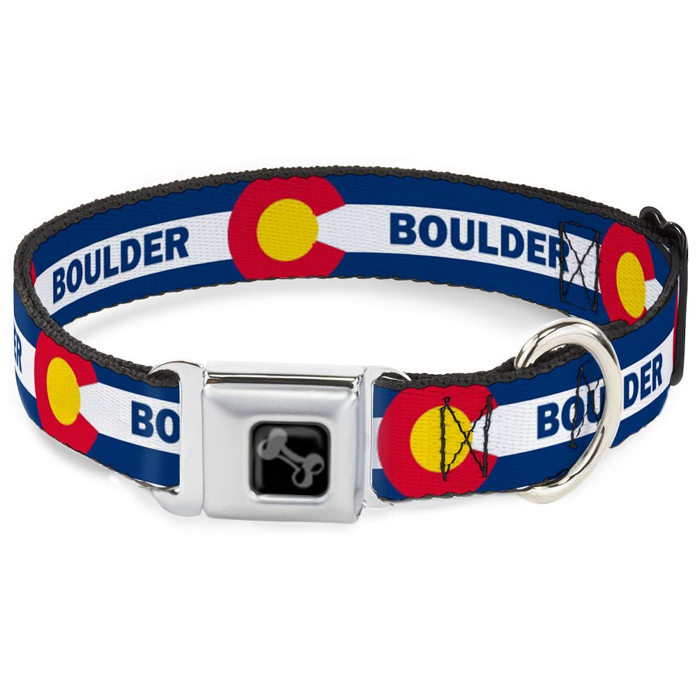 Collier pour chien anti-ouverture Buckle-Down motif drapeau Colorado